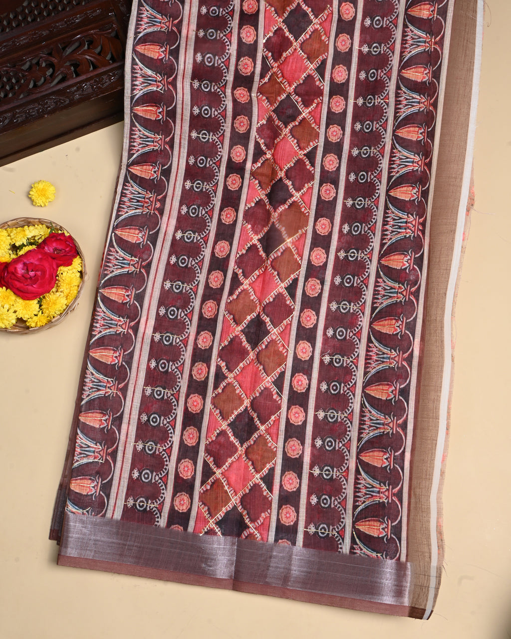 Earthy Color Lenin Saree