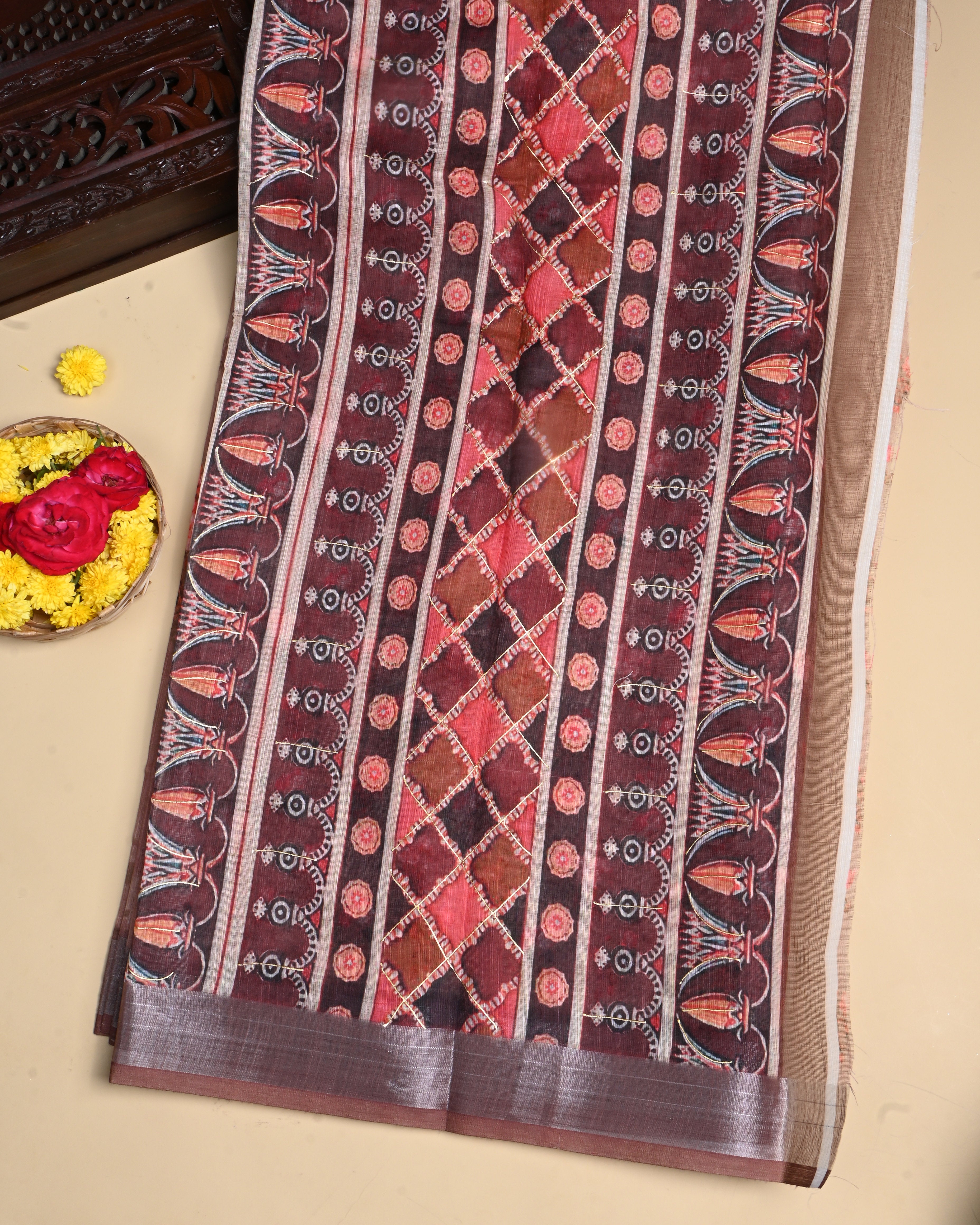 Earthy Color Lenin Saree