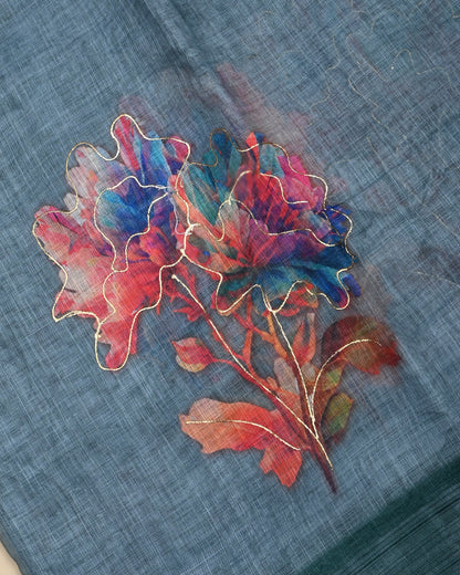 Ferozi Color Lenin Saree