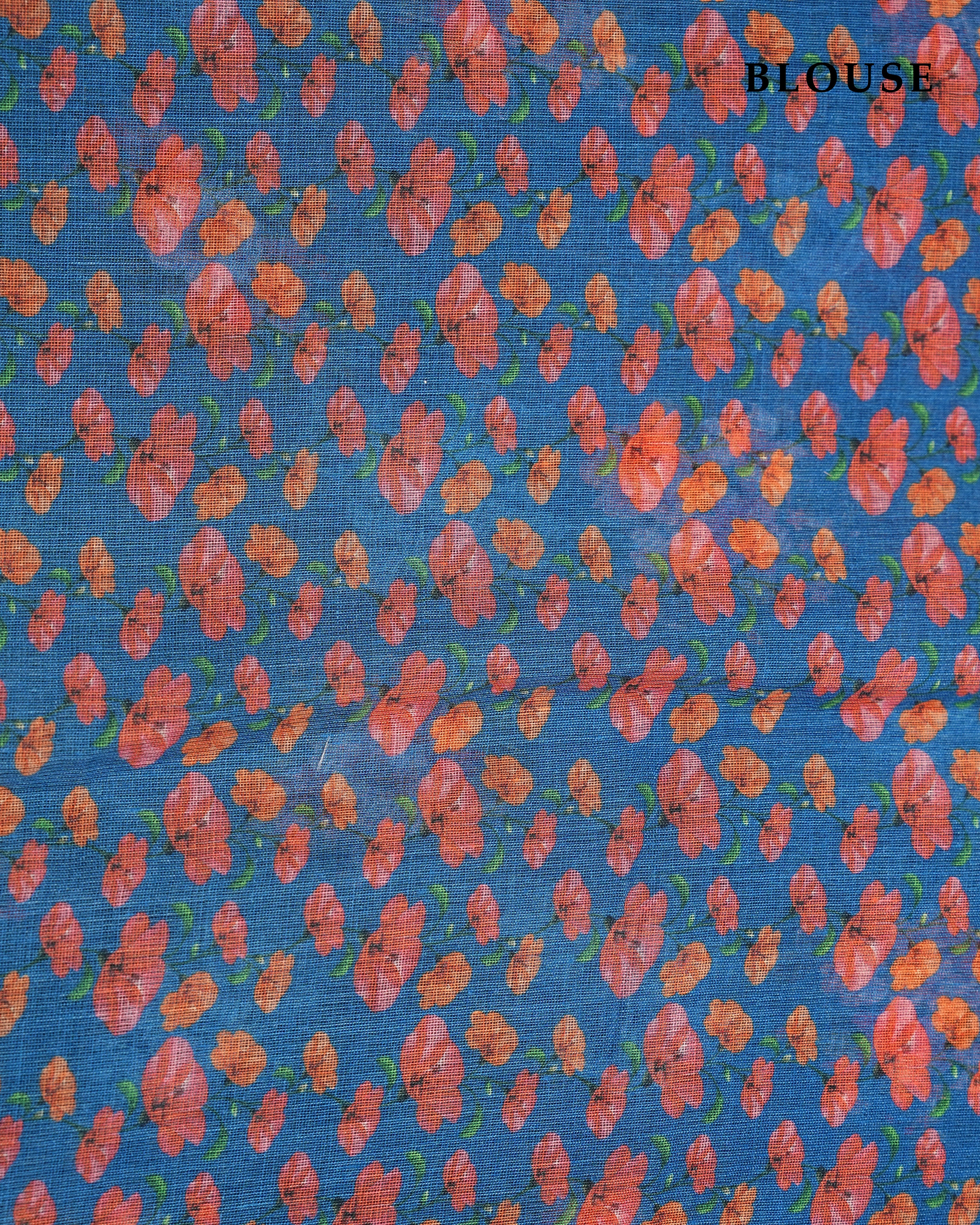 Navy Blue color Lenin Saree