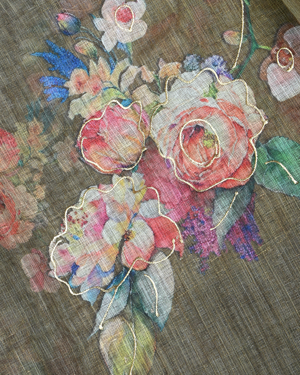 Green Color Lenin Saree