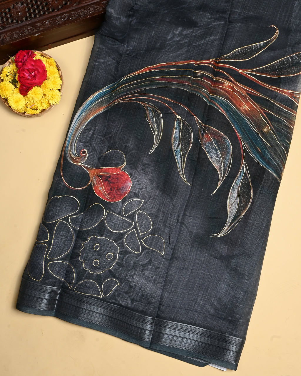 Grey Color Lenin Saree