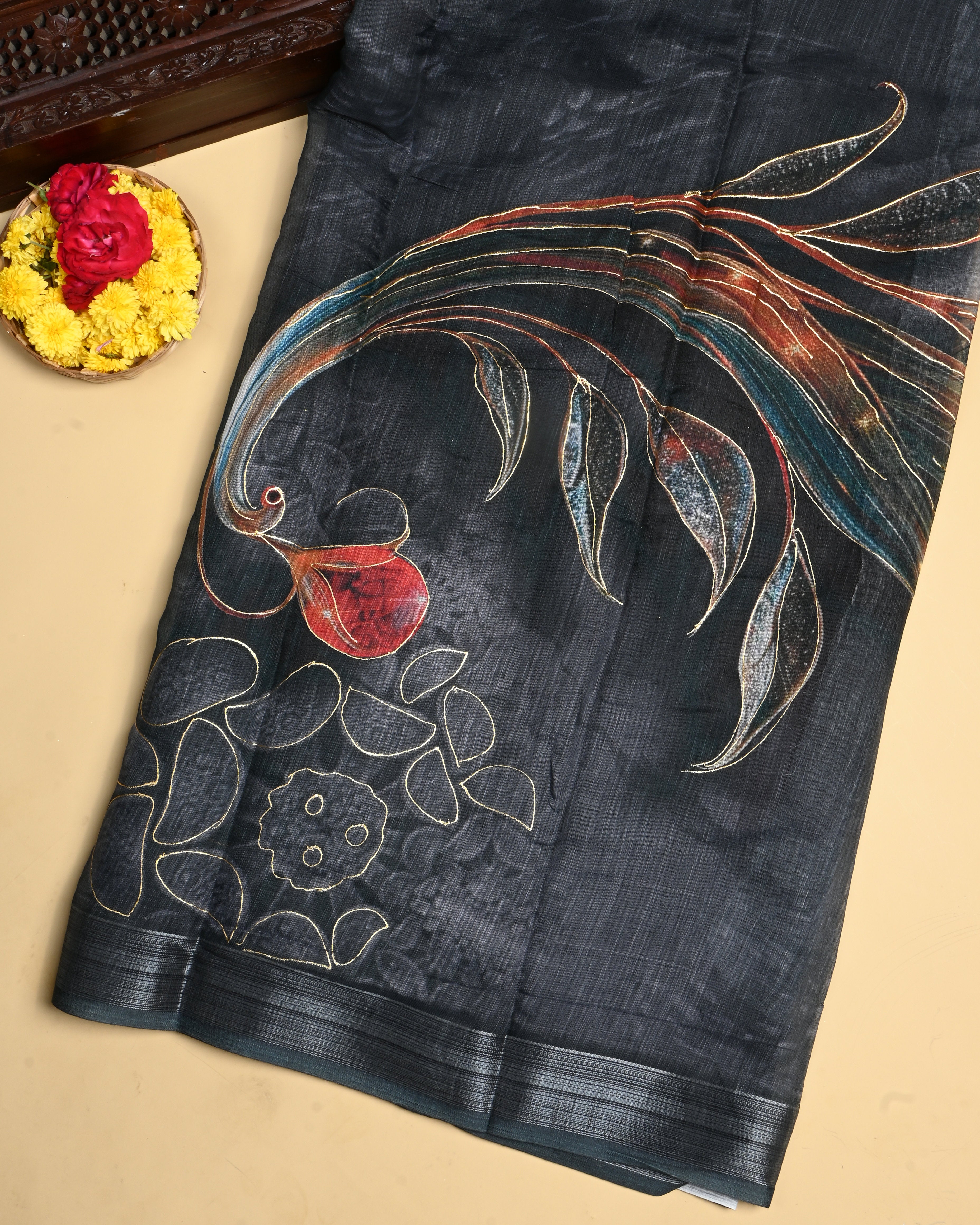 Grey Color Lenin Saree