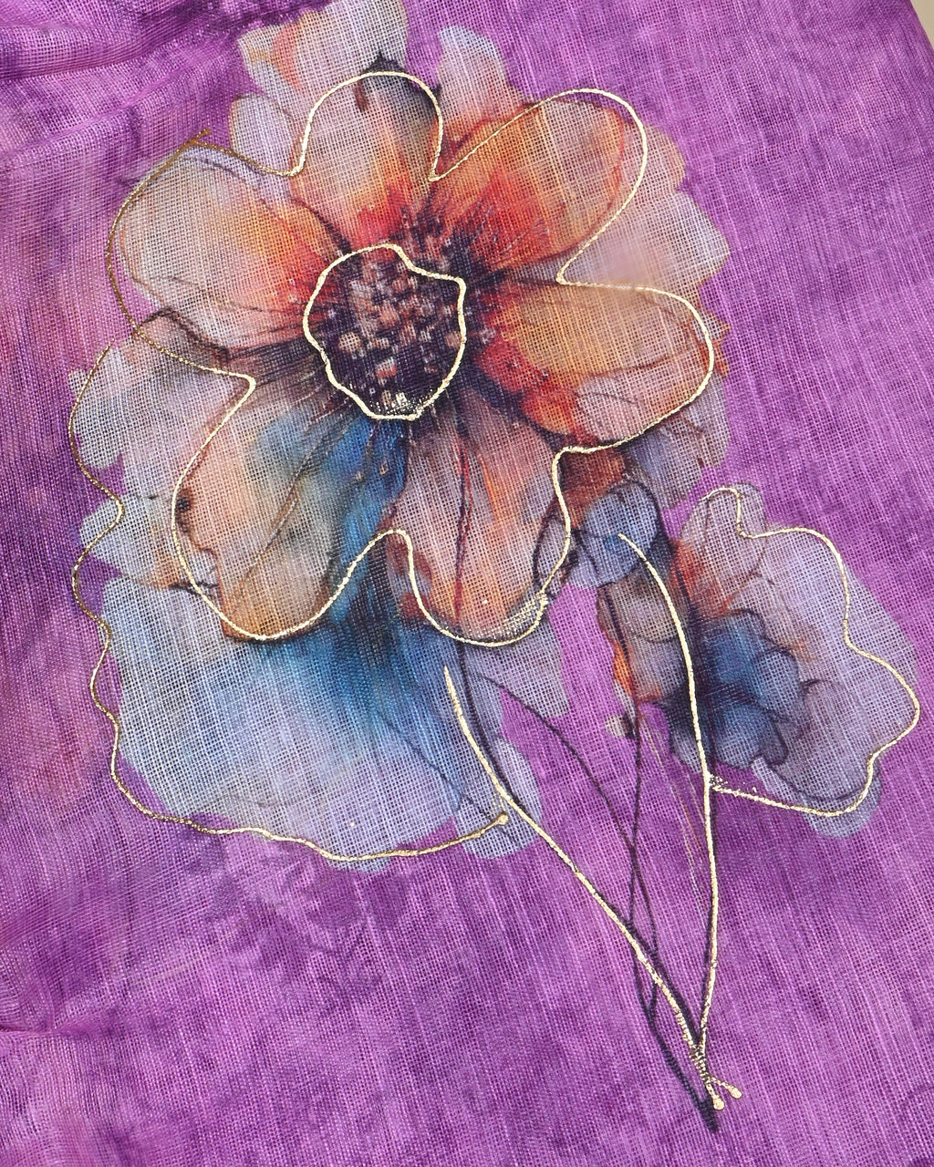 Pink Color Lenin Saree