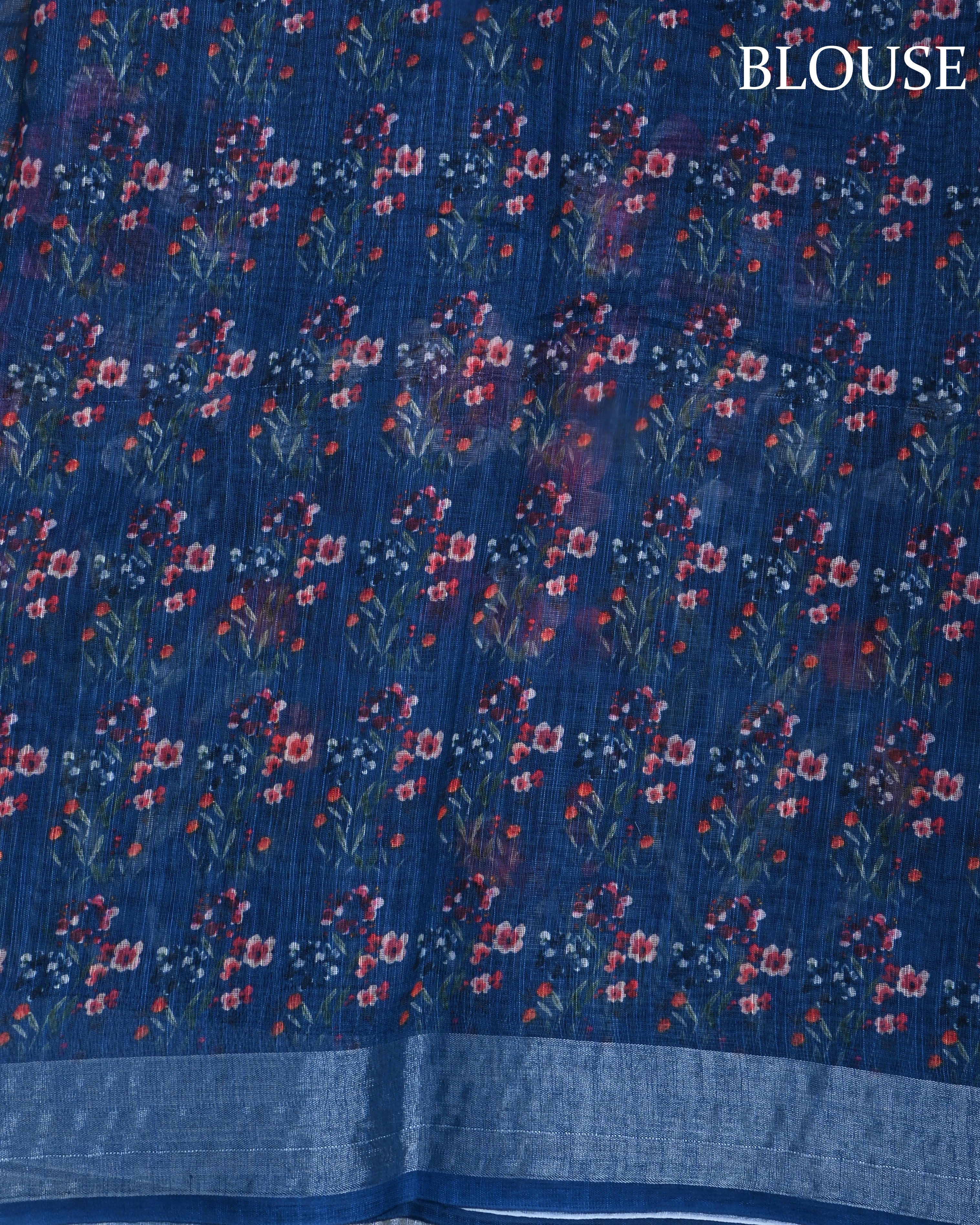 Navy Blue Color Lenin Saree