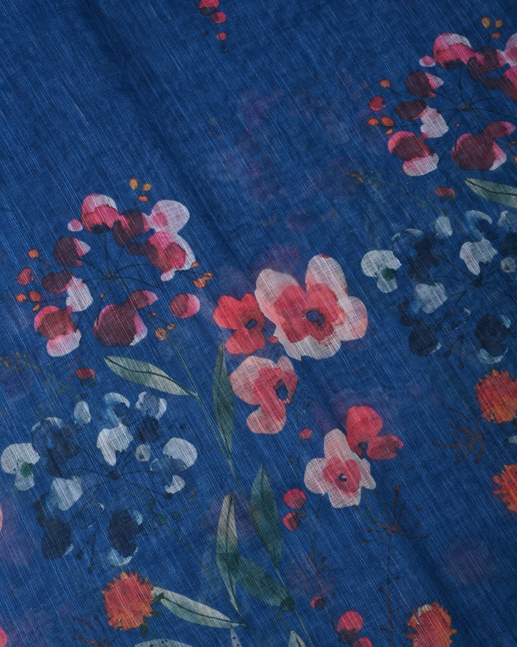 Navy Blue Color Lenin Saree