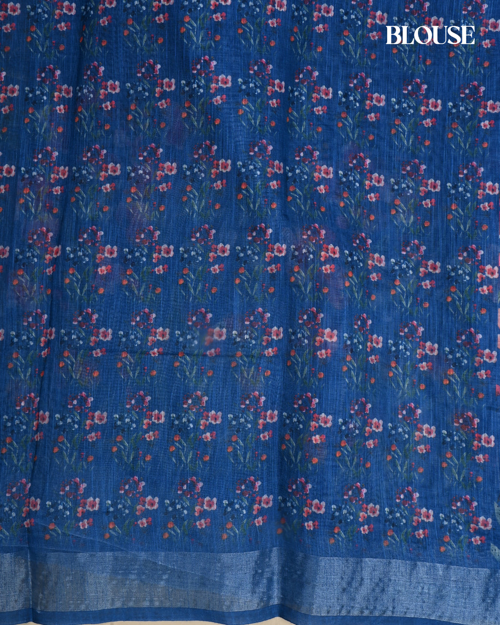 Navy Blue Color Lenin Saree