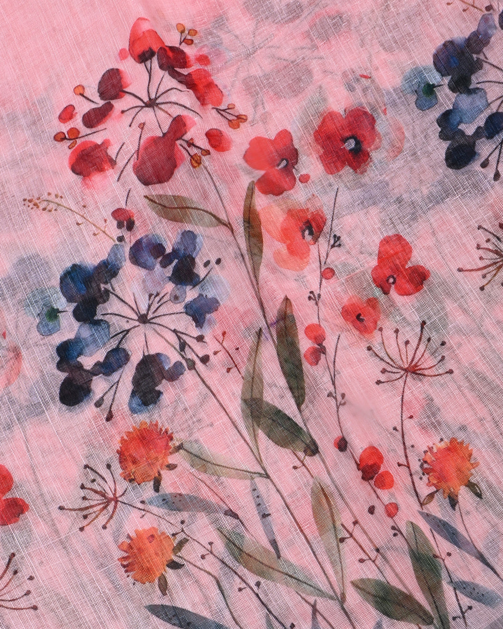 Pink Color Lenin Saree