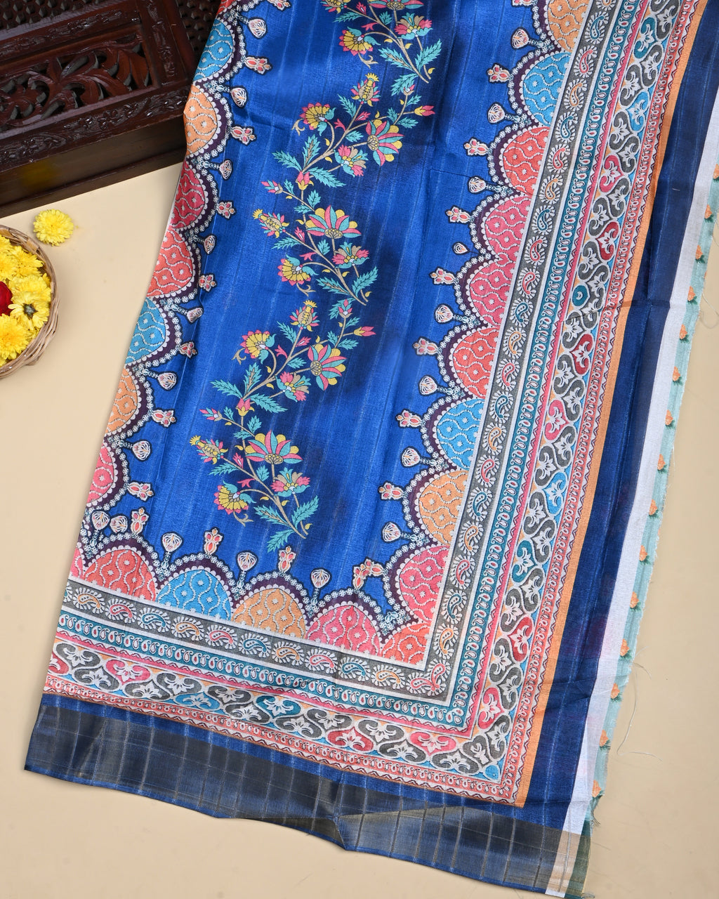 Navy Blue Color Silk Saree