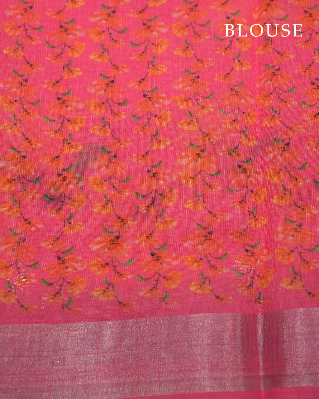 Pink color Lenin Saree
