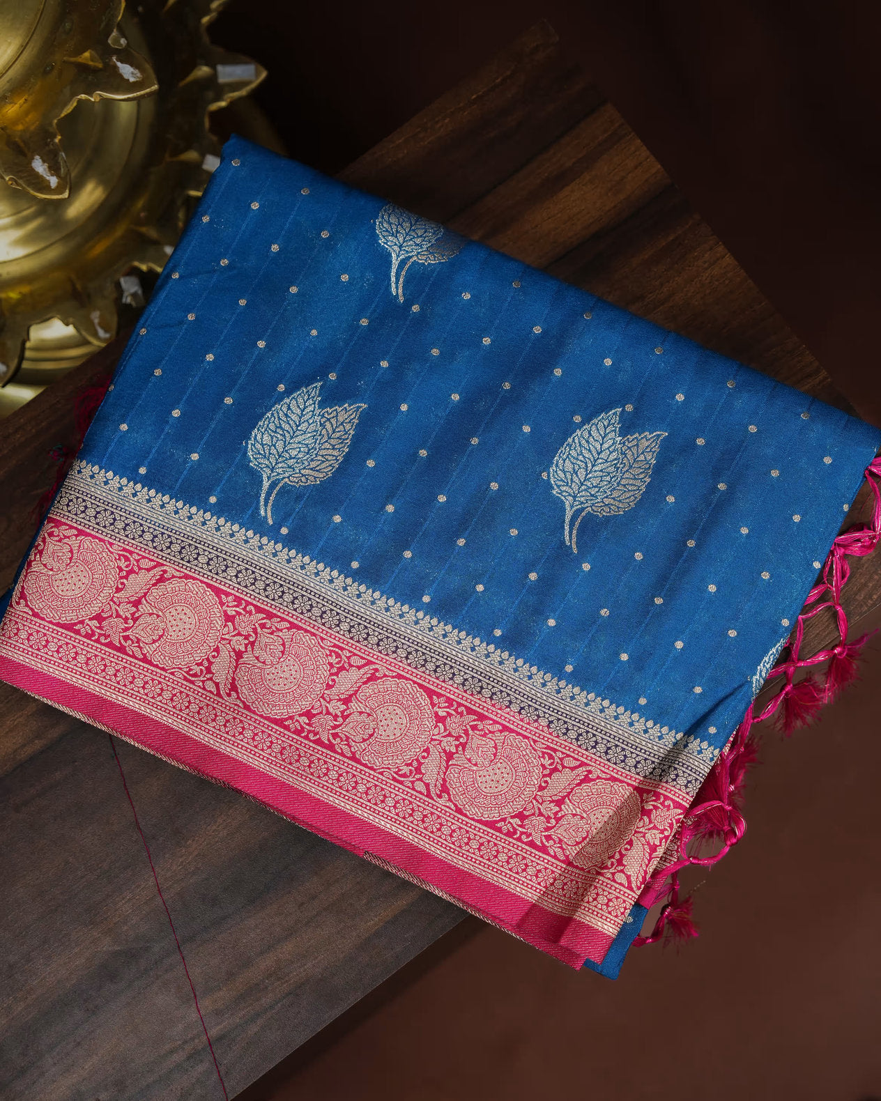 Ferozi Color Silk Saree