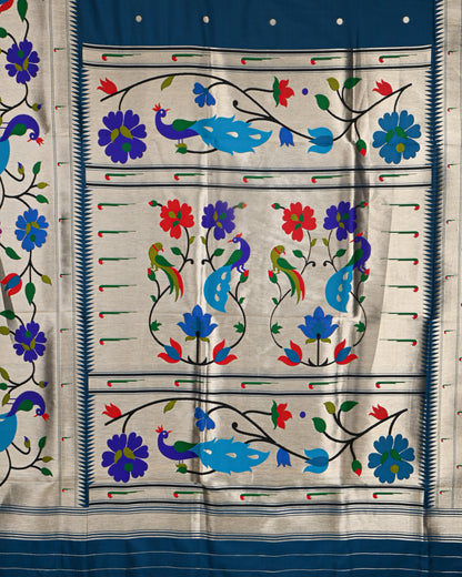 Blue color Silk Saree