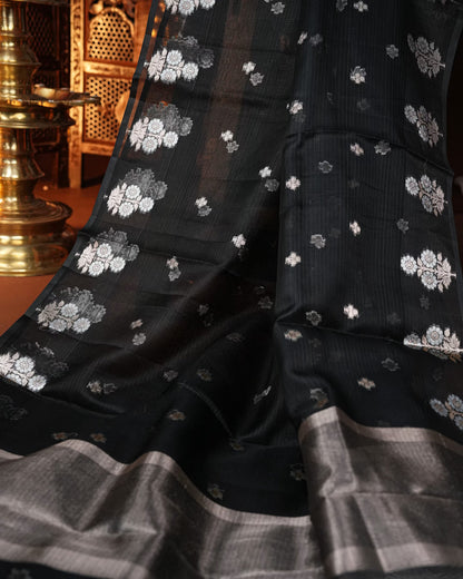 Black Color Silk Kota Saree