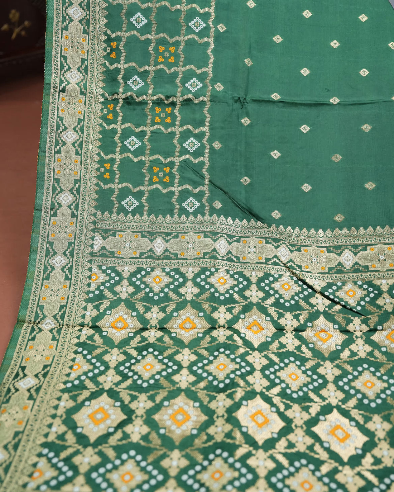 Bottle Green Color Silk Saree