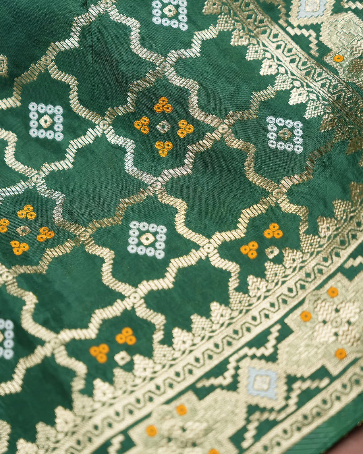 Bottle Green Color Silk Saree