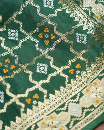 Bottle Green Color Silk Saree