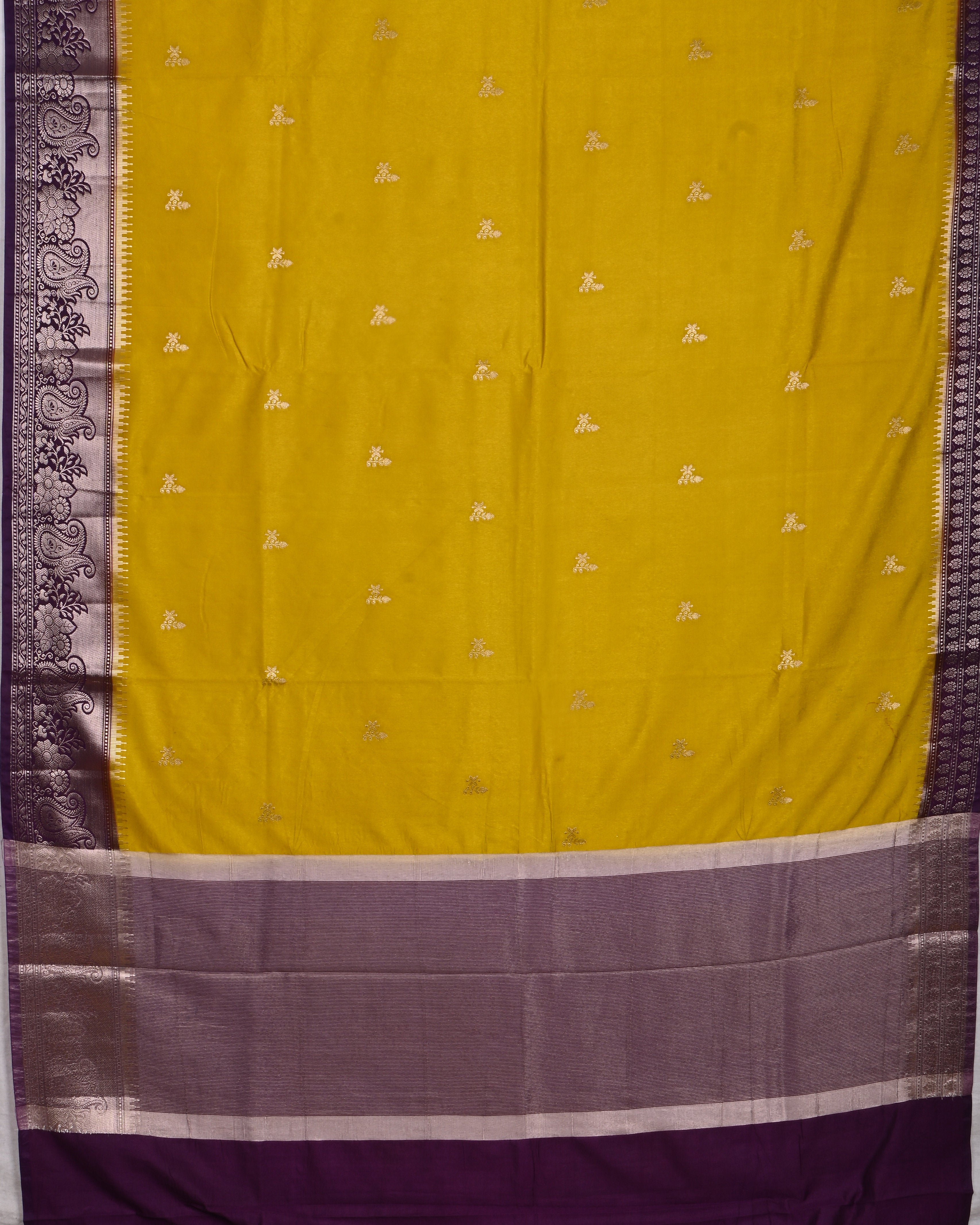 Mustard Yellow color Silk Saree