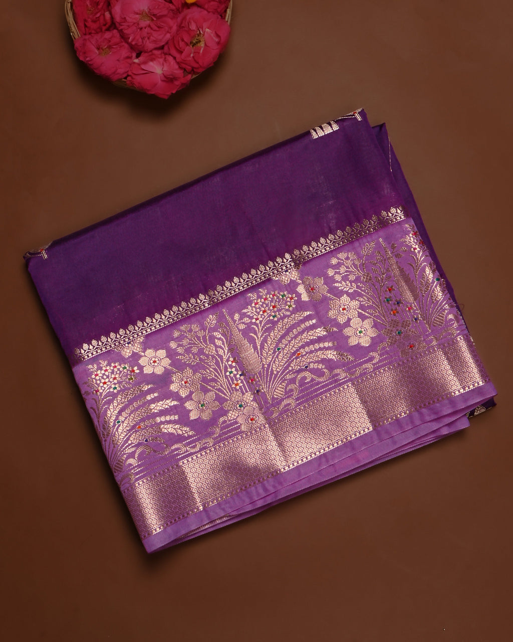 Purple color Silk Saree