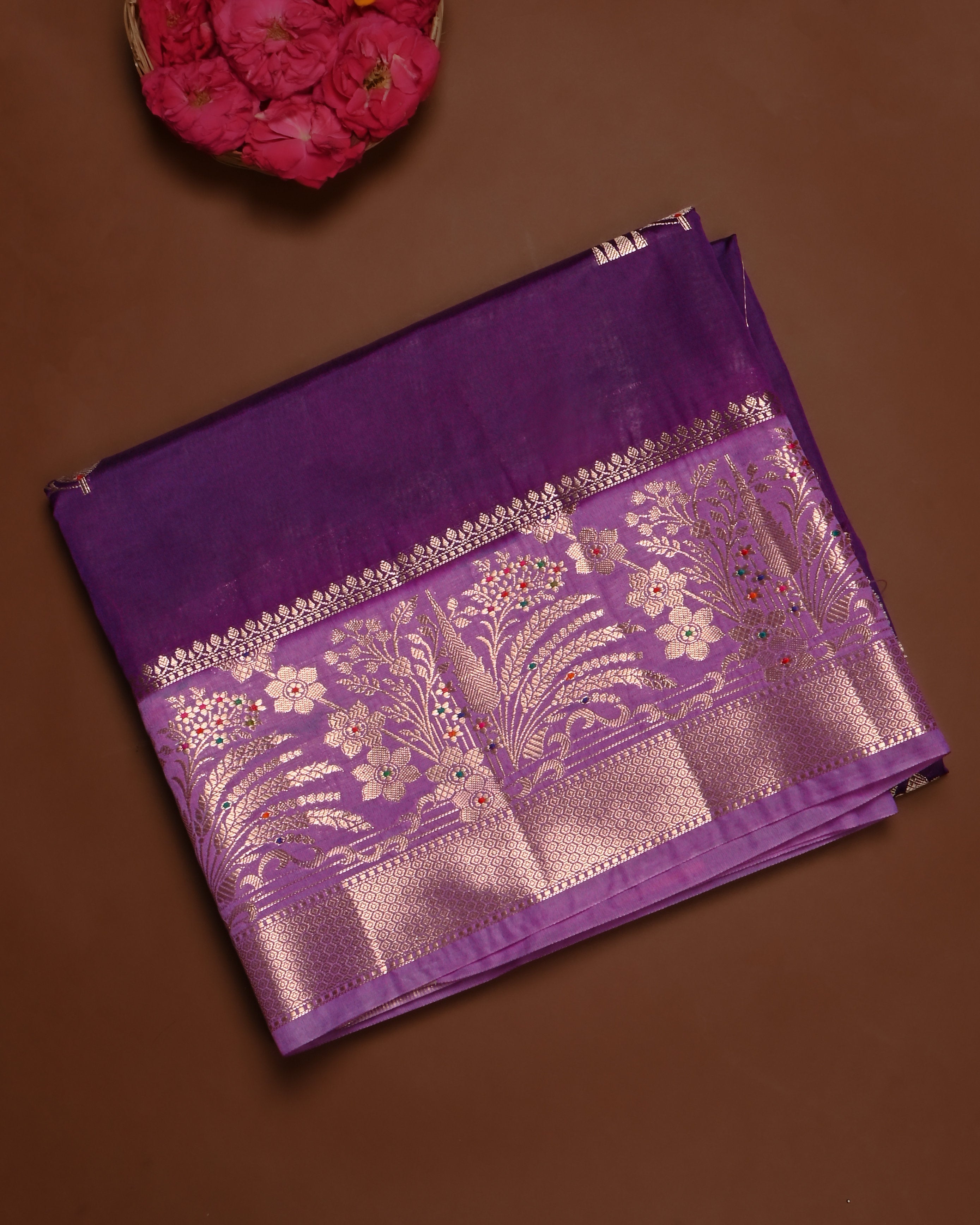 Purple color Silk Saree
