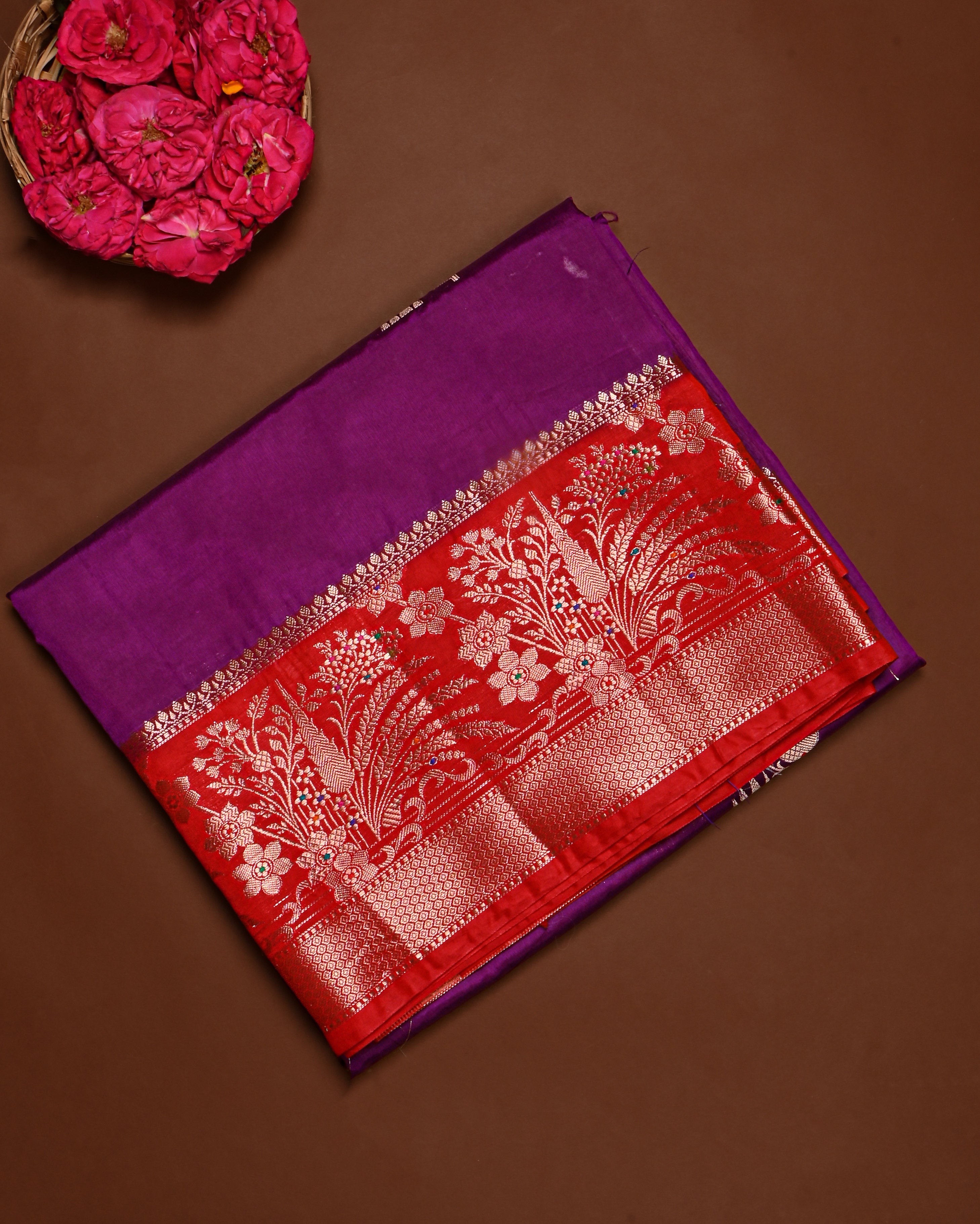 Purple color Silk Saree
