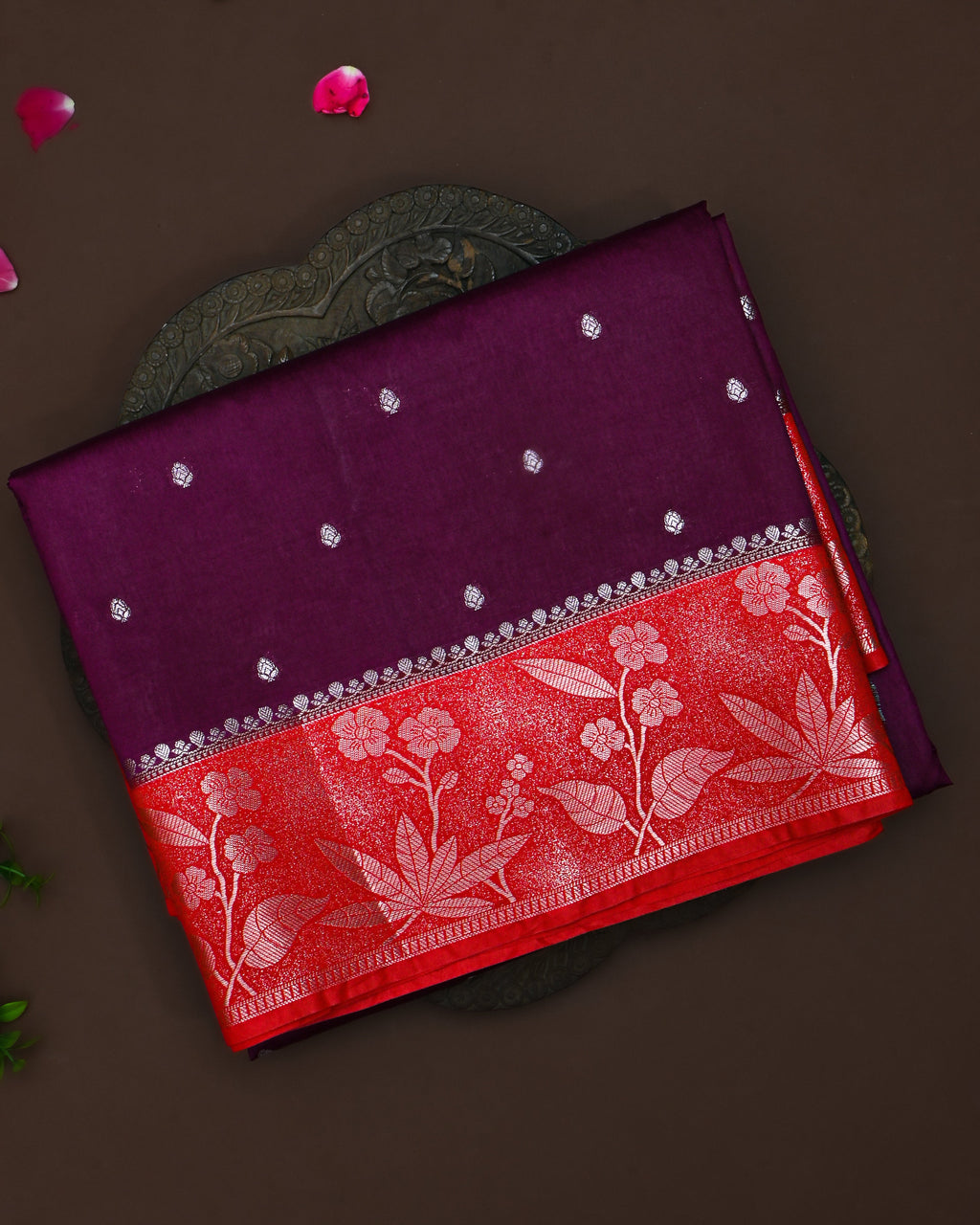 Purple color Silk Saree