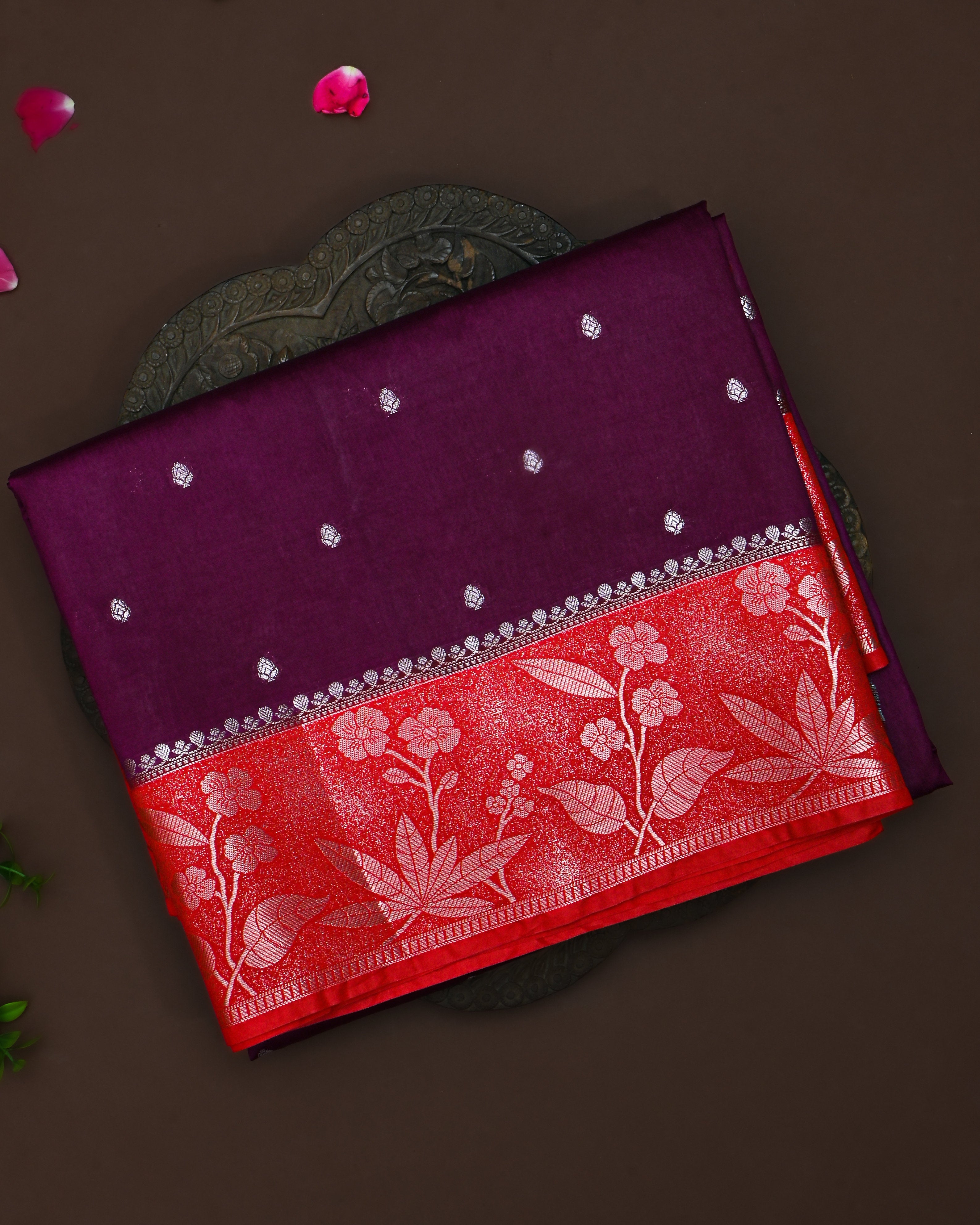 Purple color Silk Saree