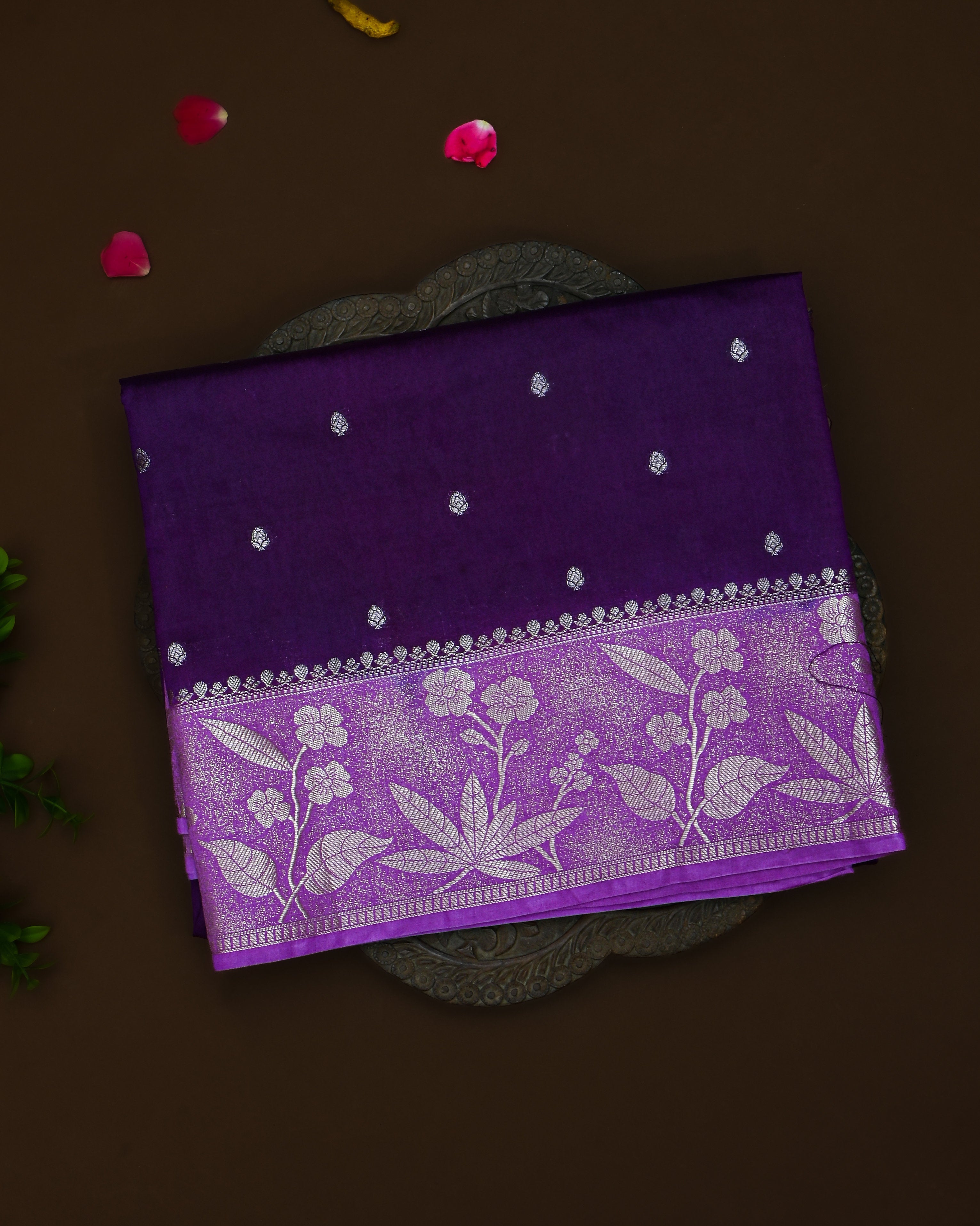 Purple color Silk Saree