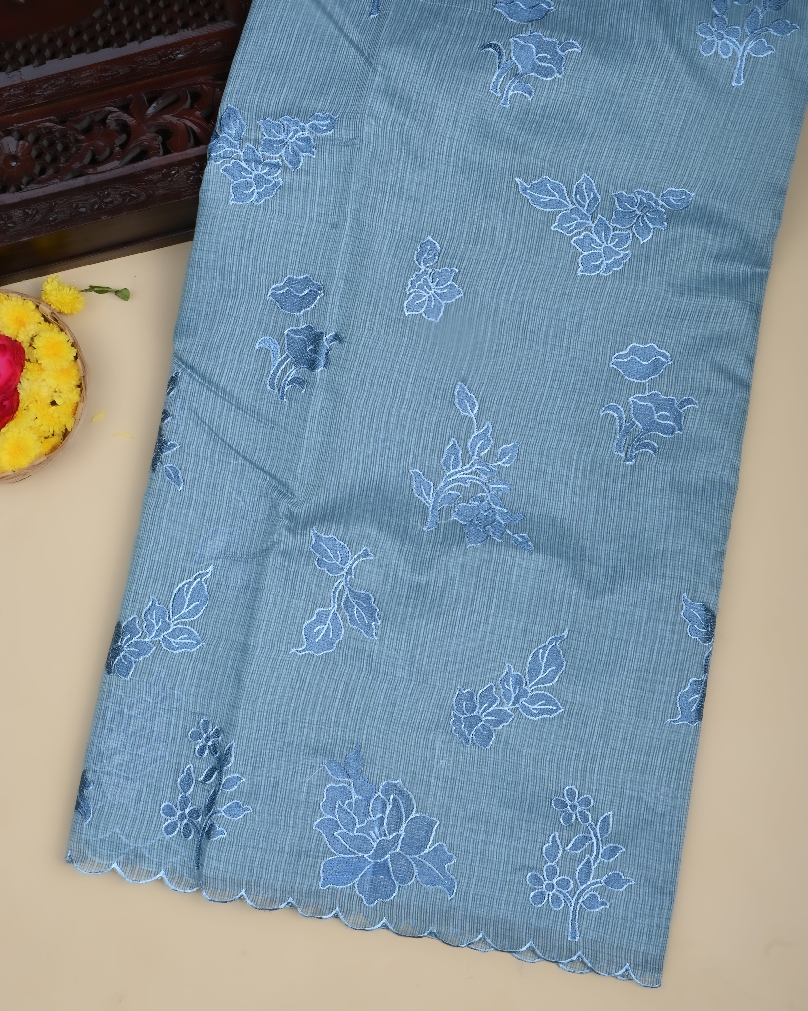 Ferozi Color Silk Kota Saree