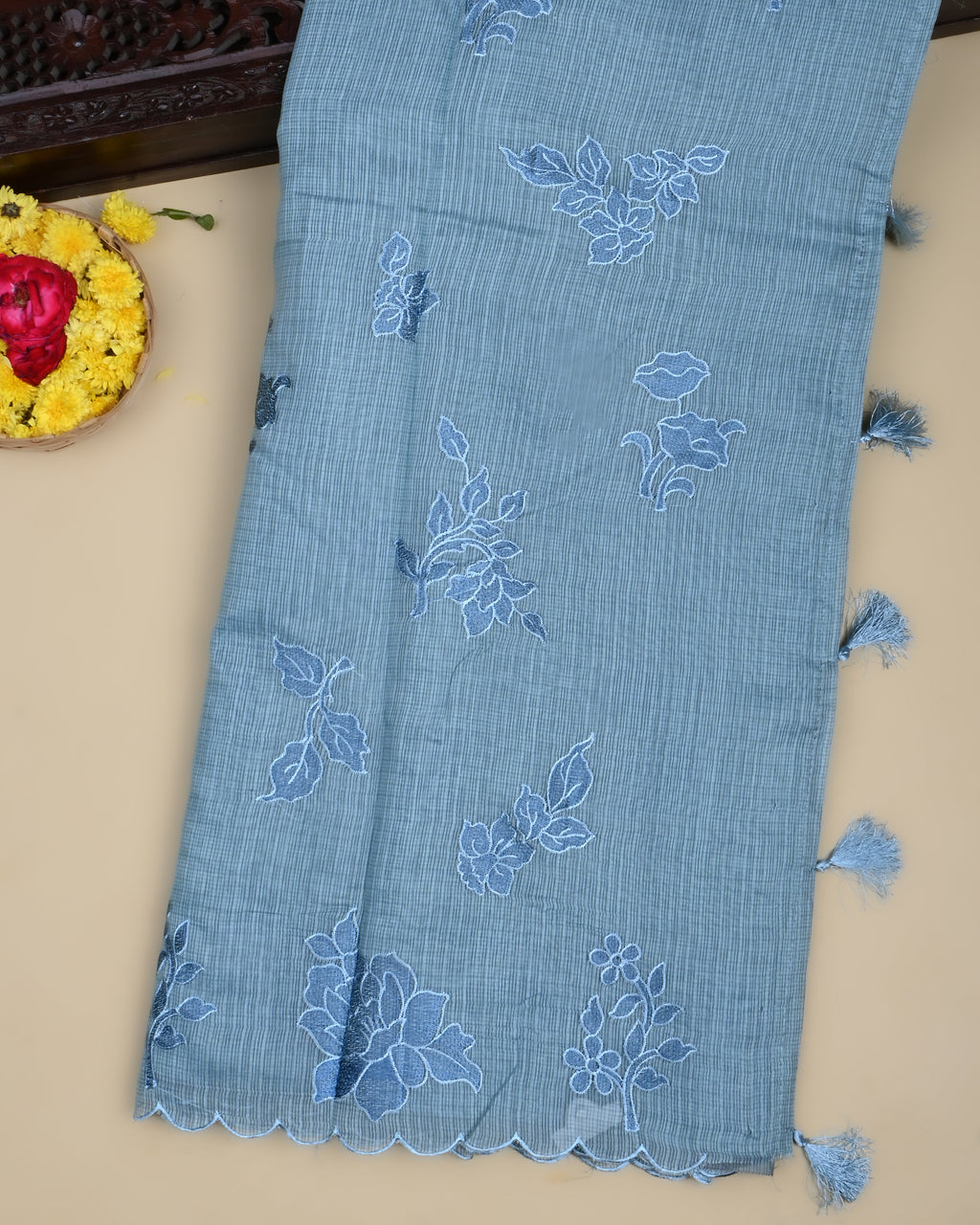 Ferozi Color Silk Kota Saree