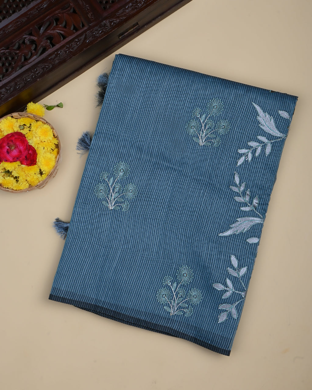Ferozi Color Silk Kota Saree