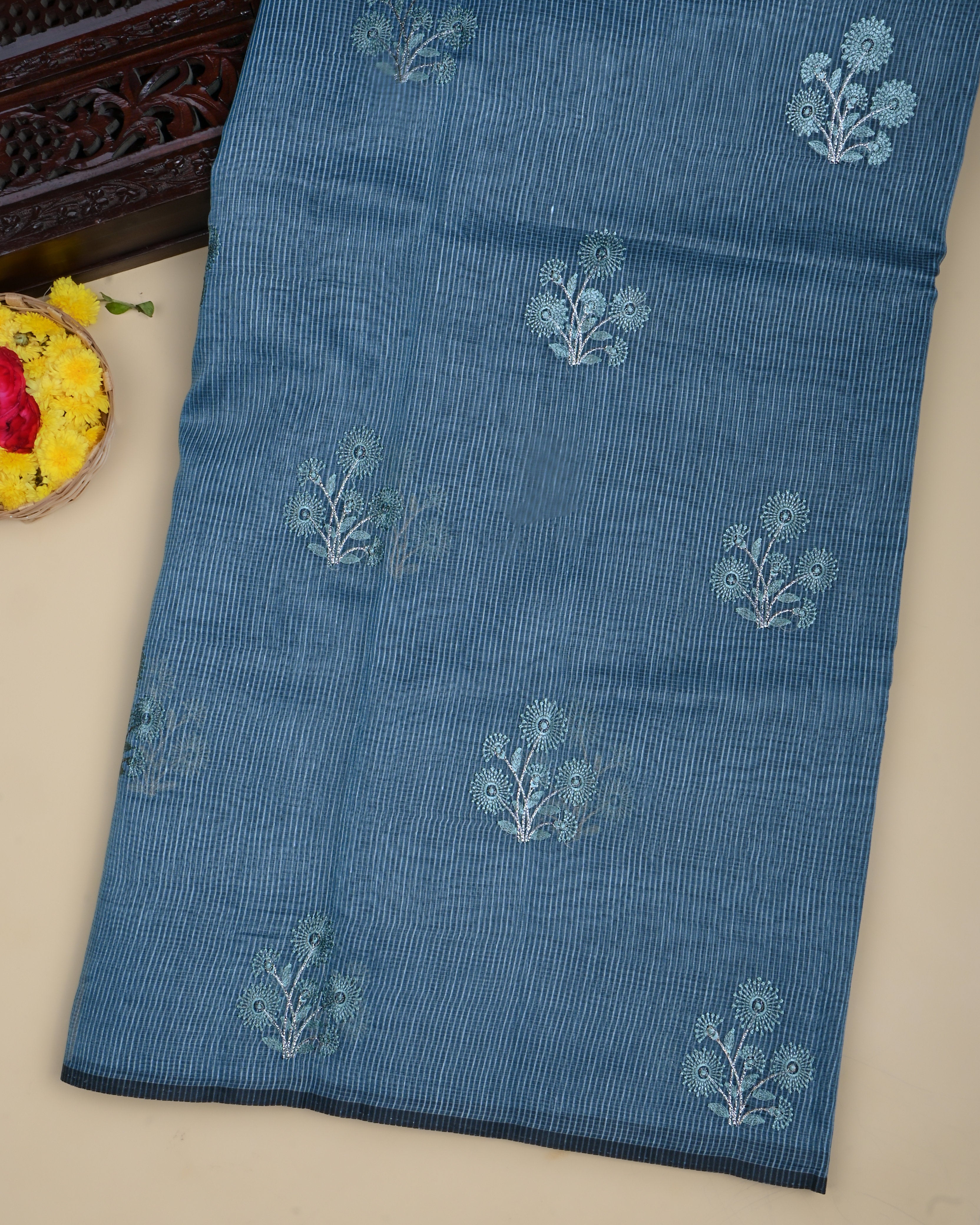 Ferozi Color Silk Kota Saree