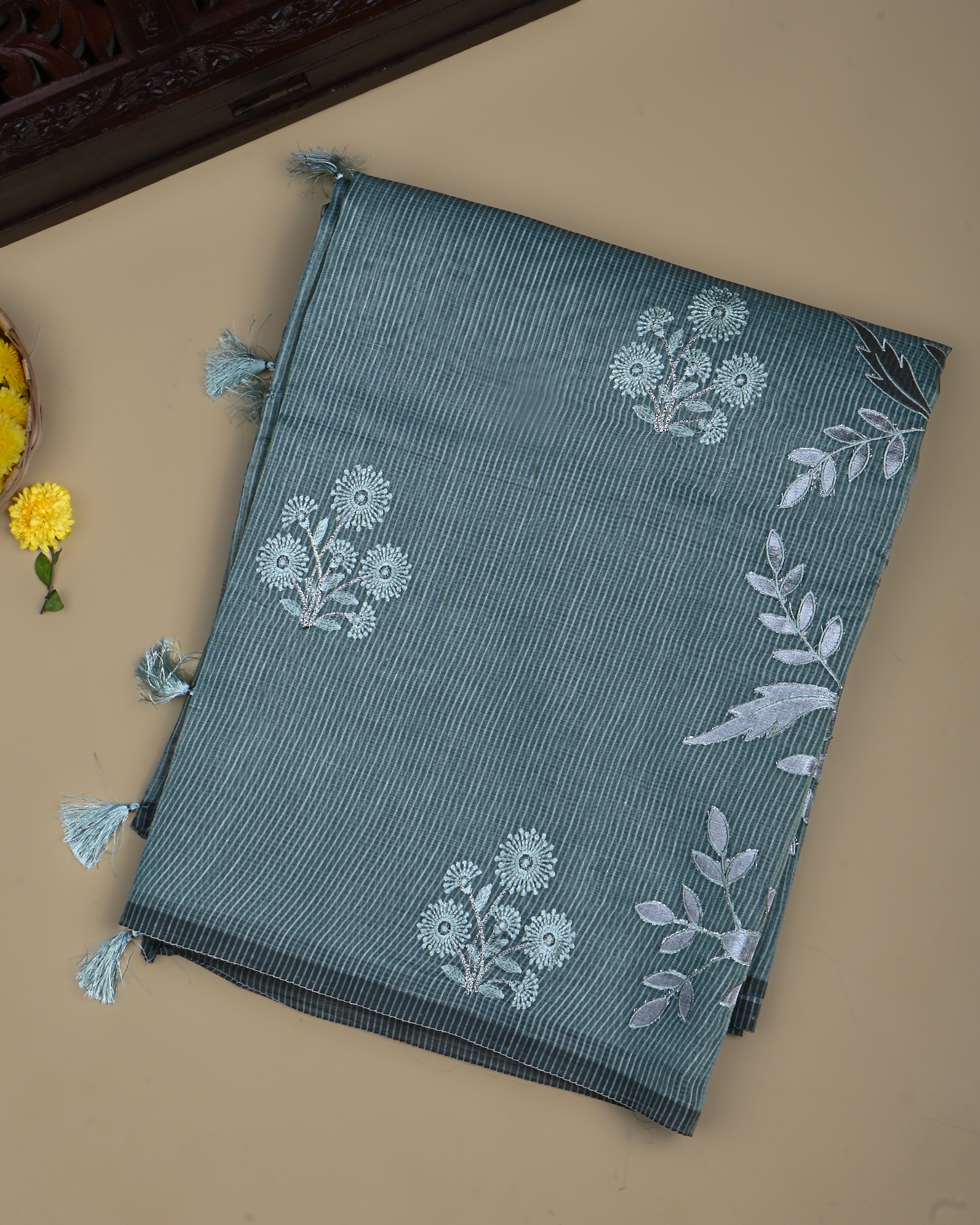 Ferozi Color Silk Kota Saree