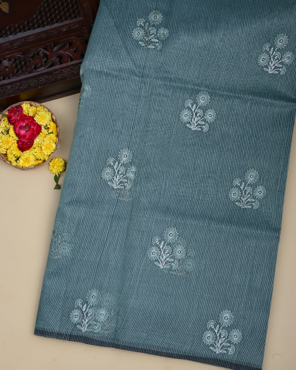 Ferozi Color Silk Kota Saree