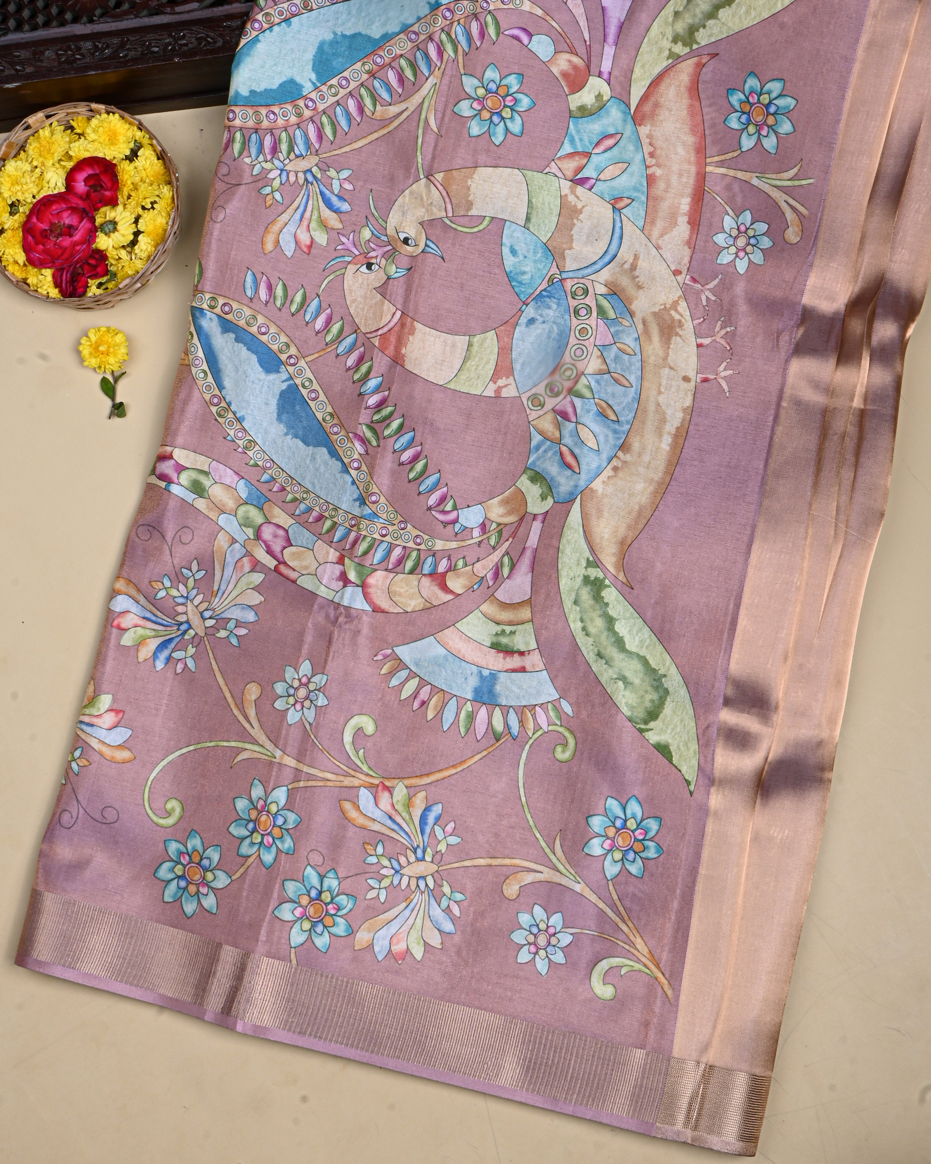 Pink Color Tissue Saree
