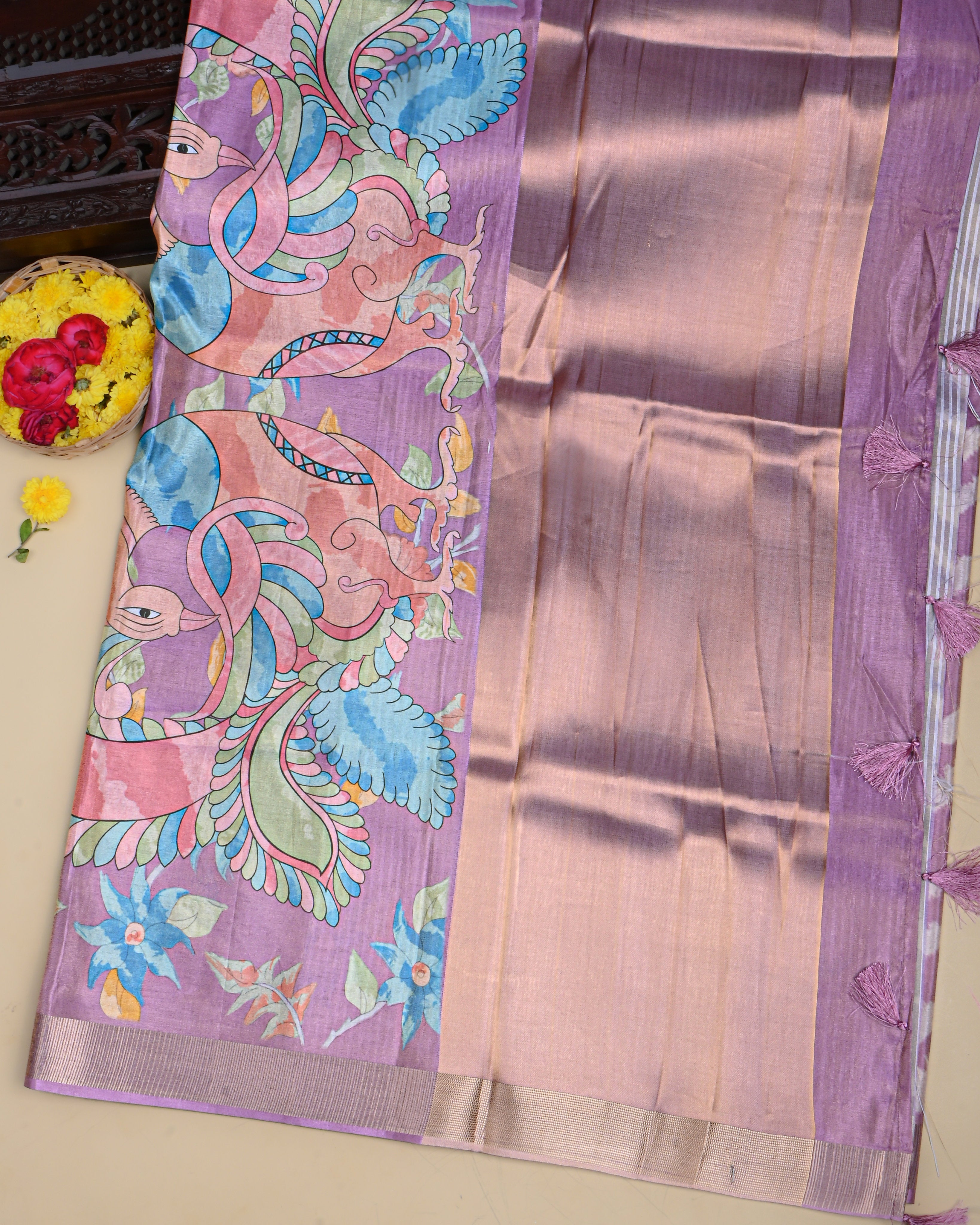 Pink Color Tissue Saree