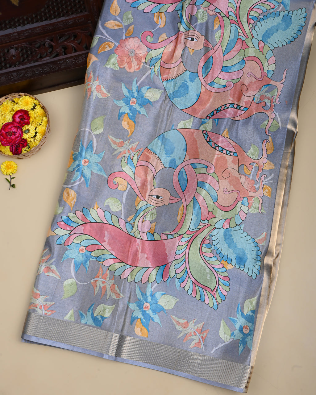 Silver Color Tissue Saree