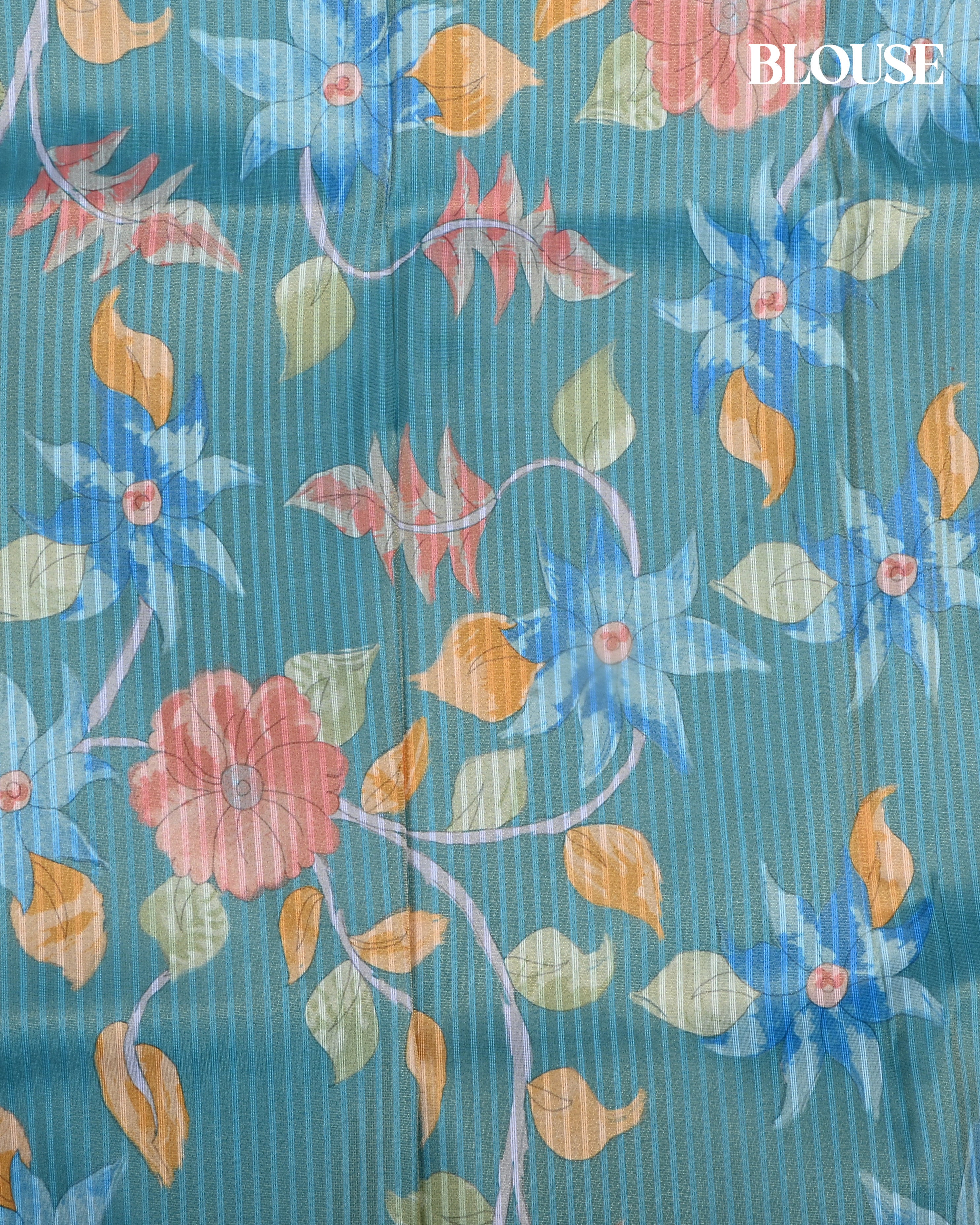 Ferozi Color Tissue Saree