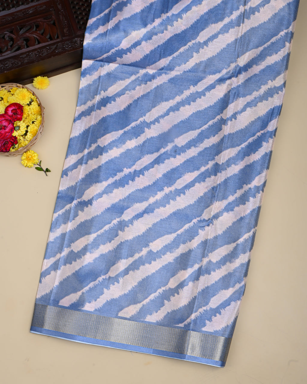 Ferozi Color Tissue Saree