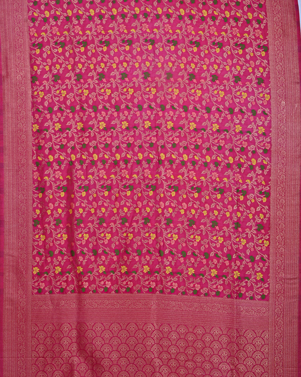 Pink color Silk Saree