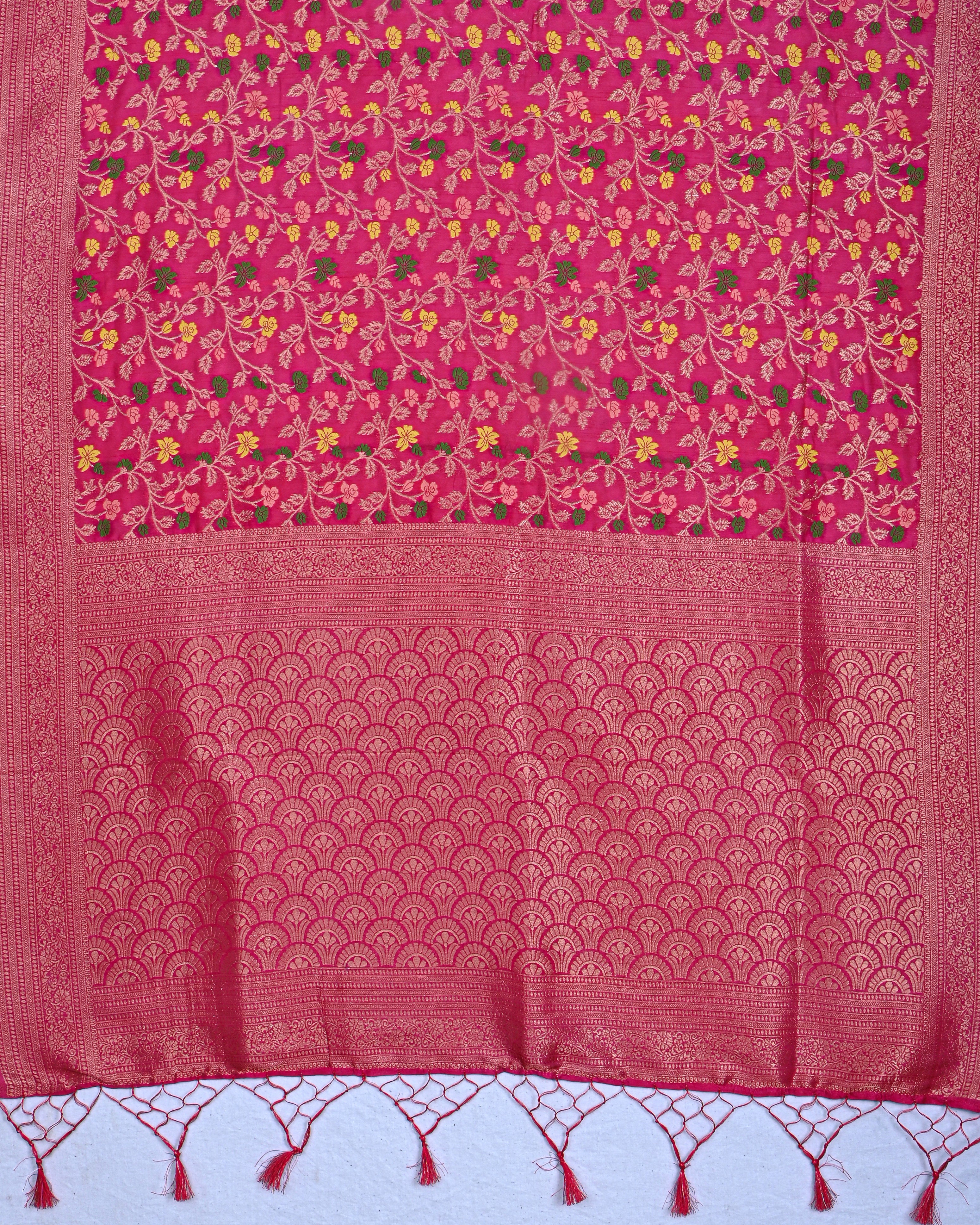 Pink color Silk Saree