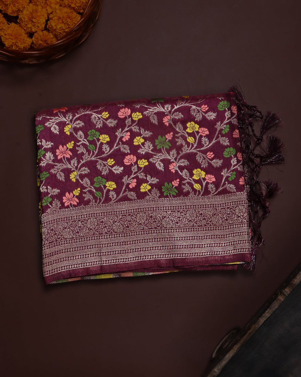 Purple color Silk Saree