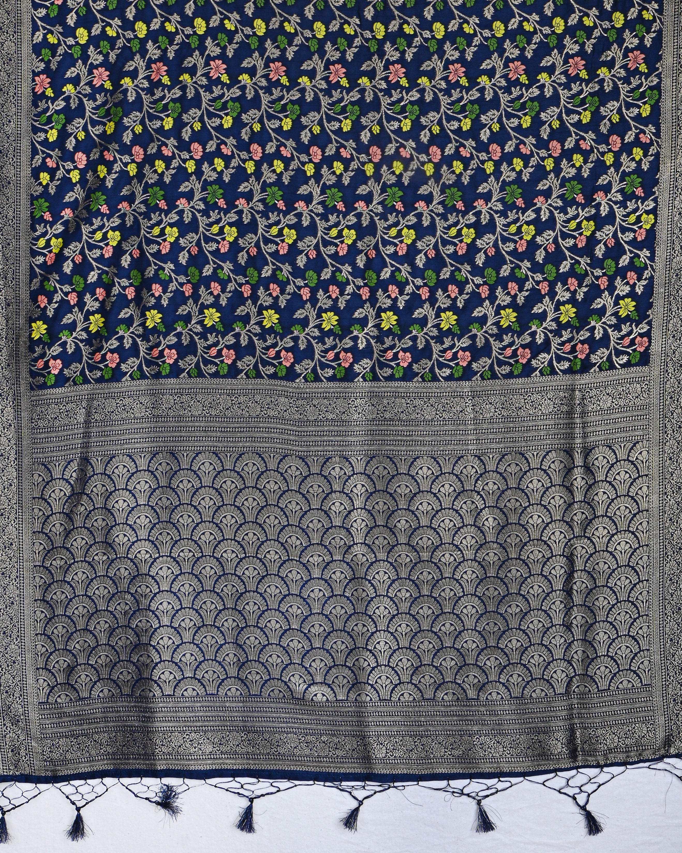 Navy Blue color Silk Saree