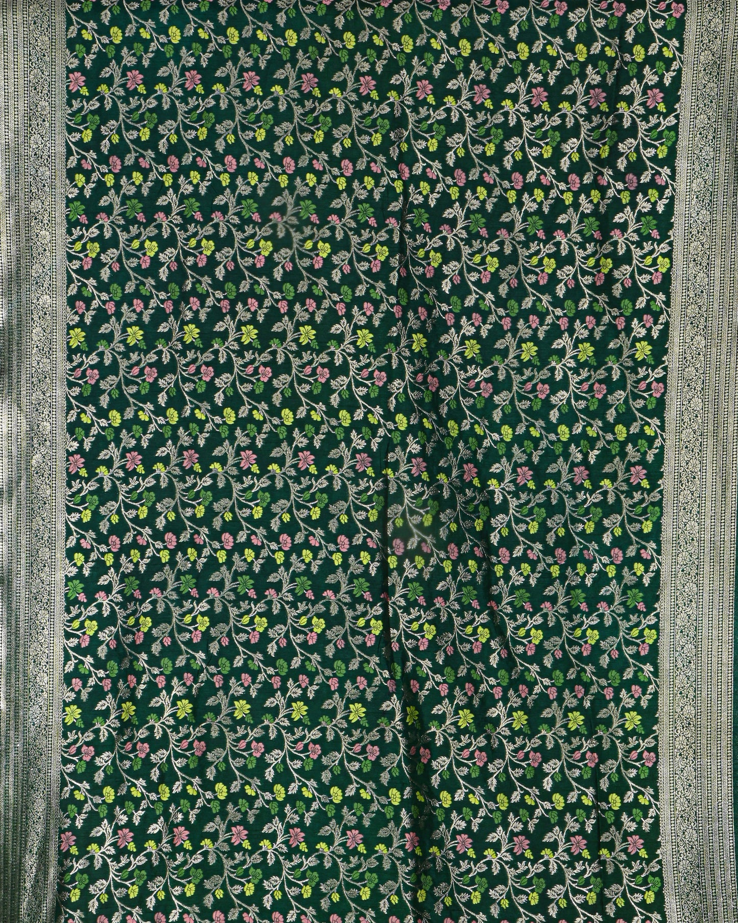 Bottle Green color Silk Saree