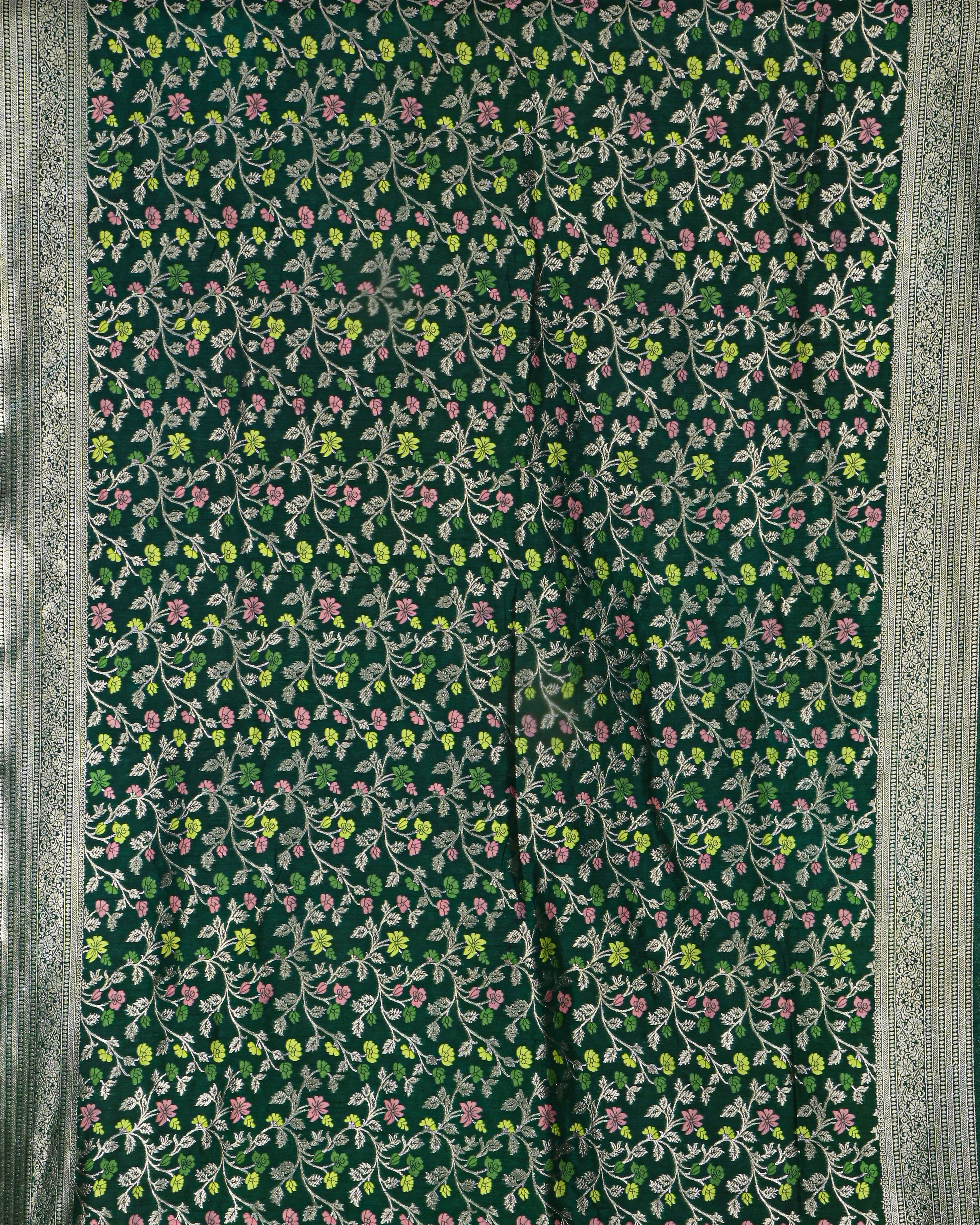 Bottle Green color Silk Saree