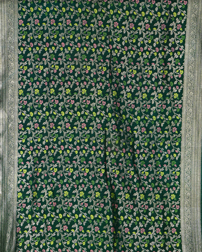 Bottle Green color Silk Saree