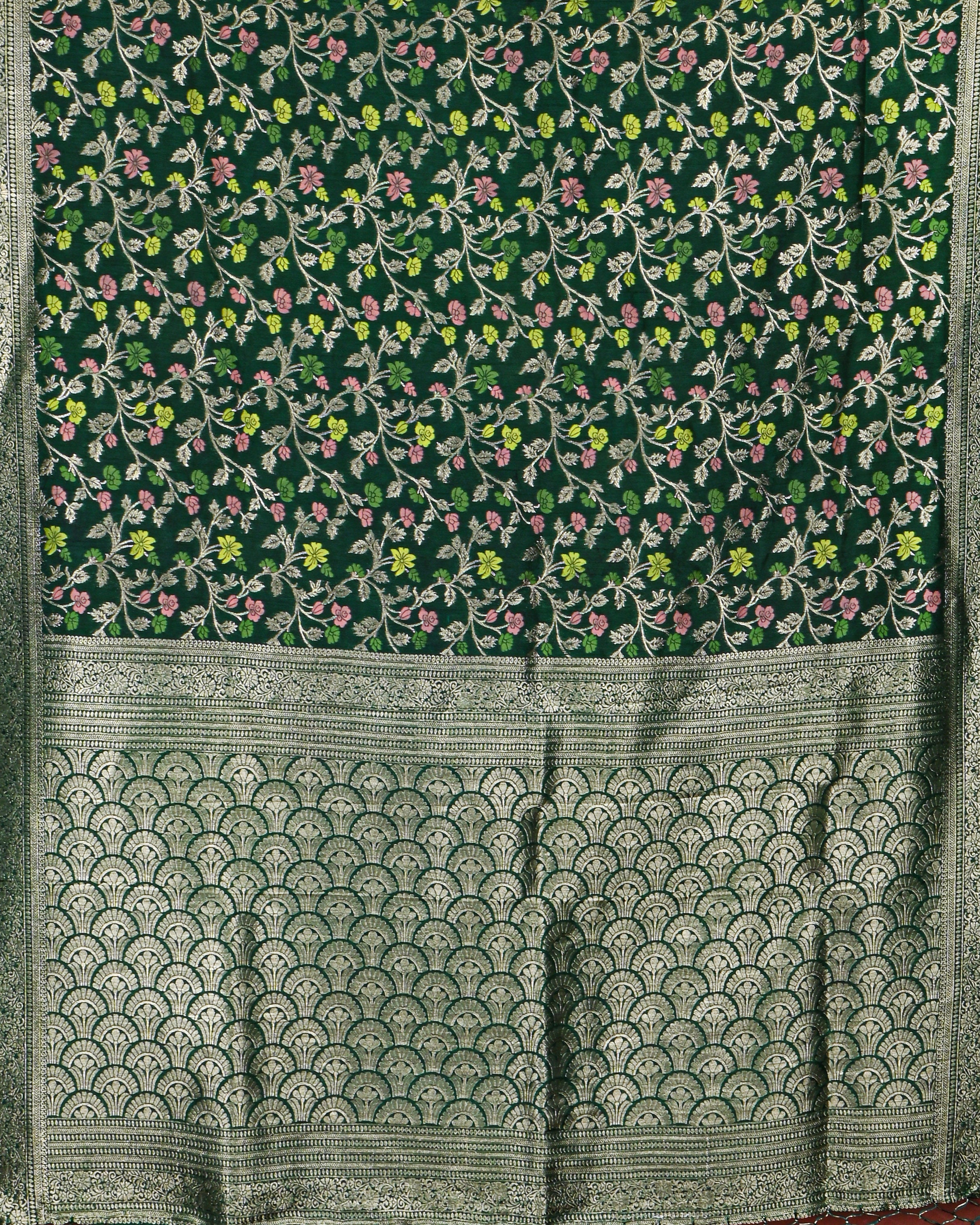 Bottle Green color Silk Saree