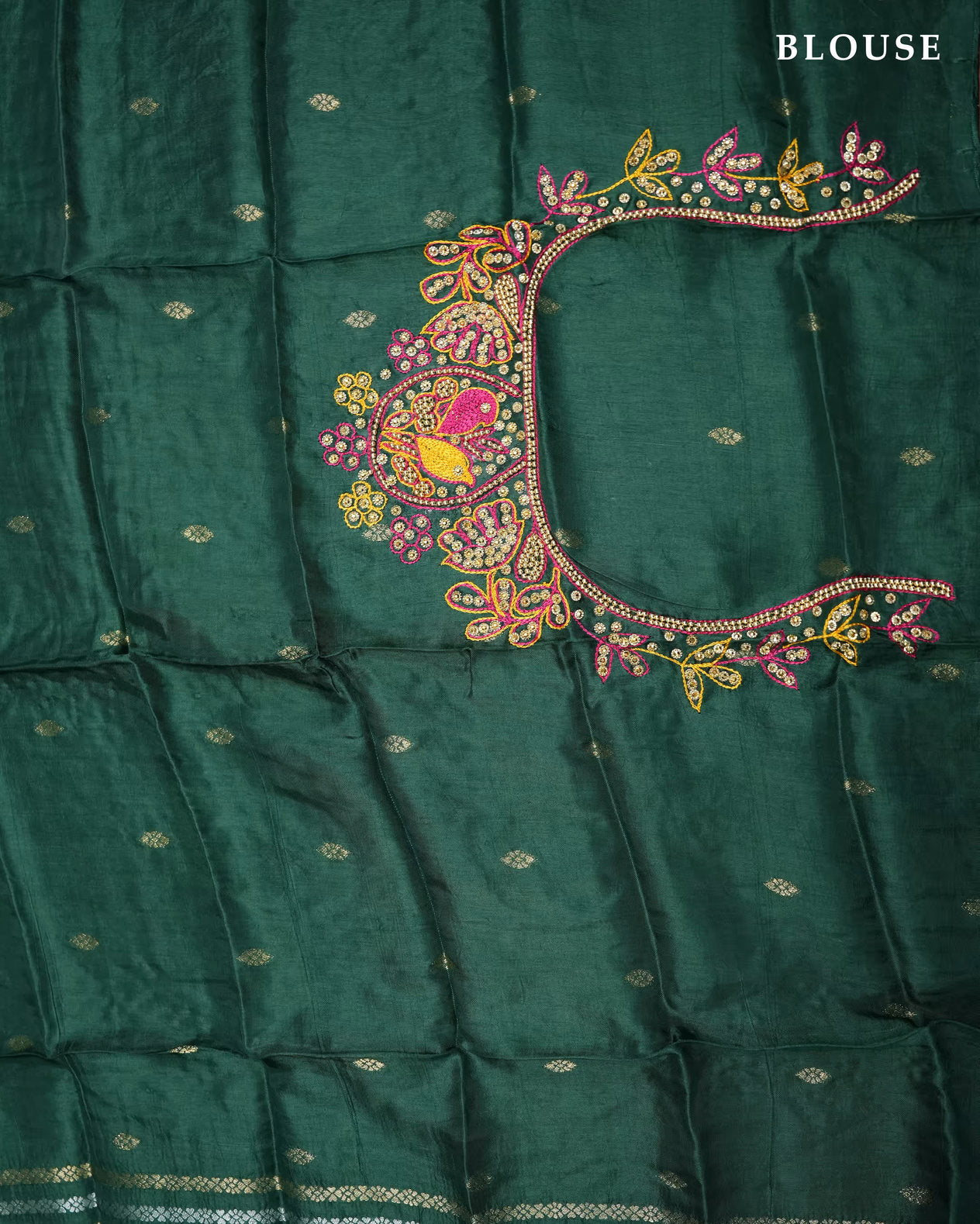 Bottle Green Color Silk Saree
