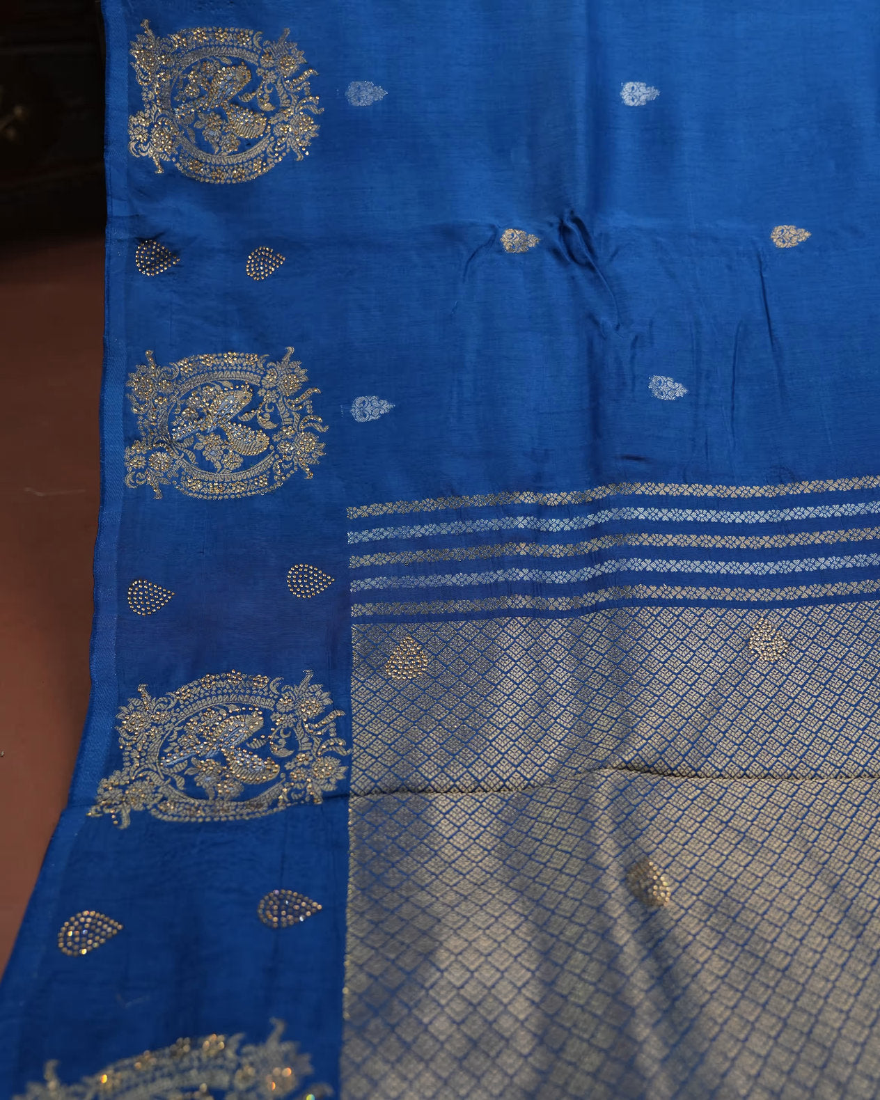 Navy Blue Color Silk Saree