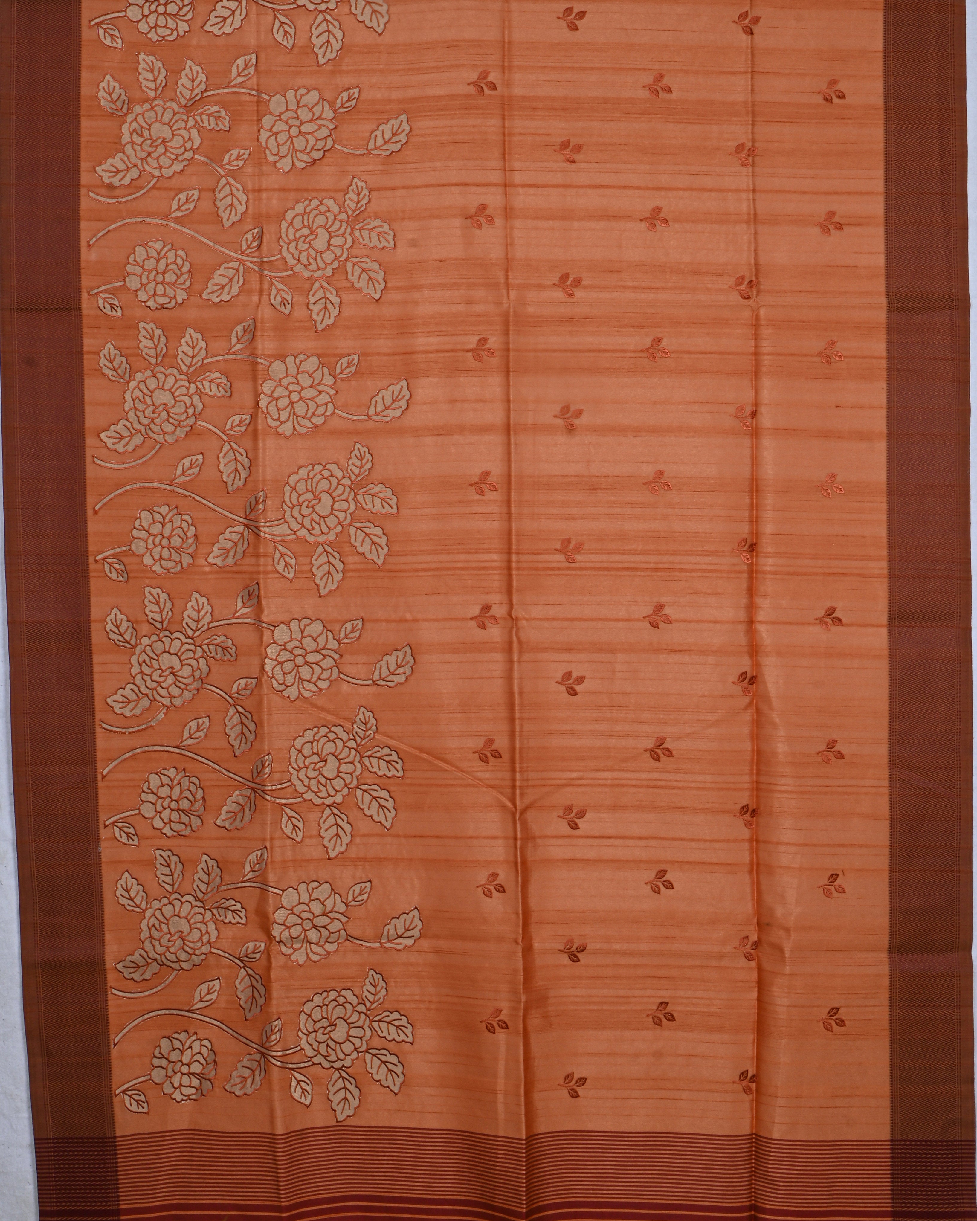 Orange color Silk Saree