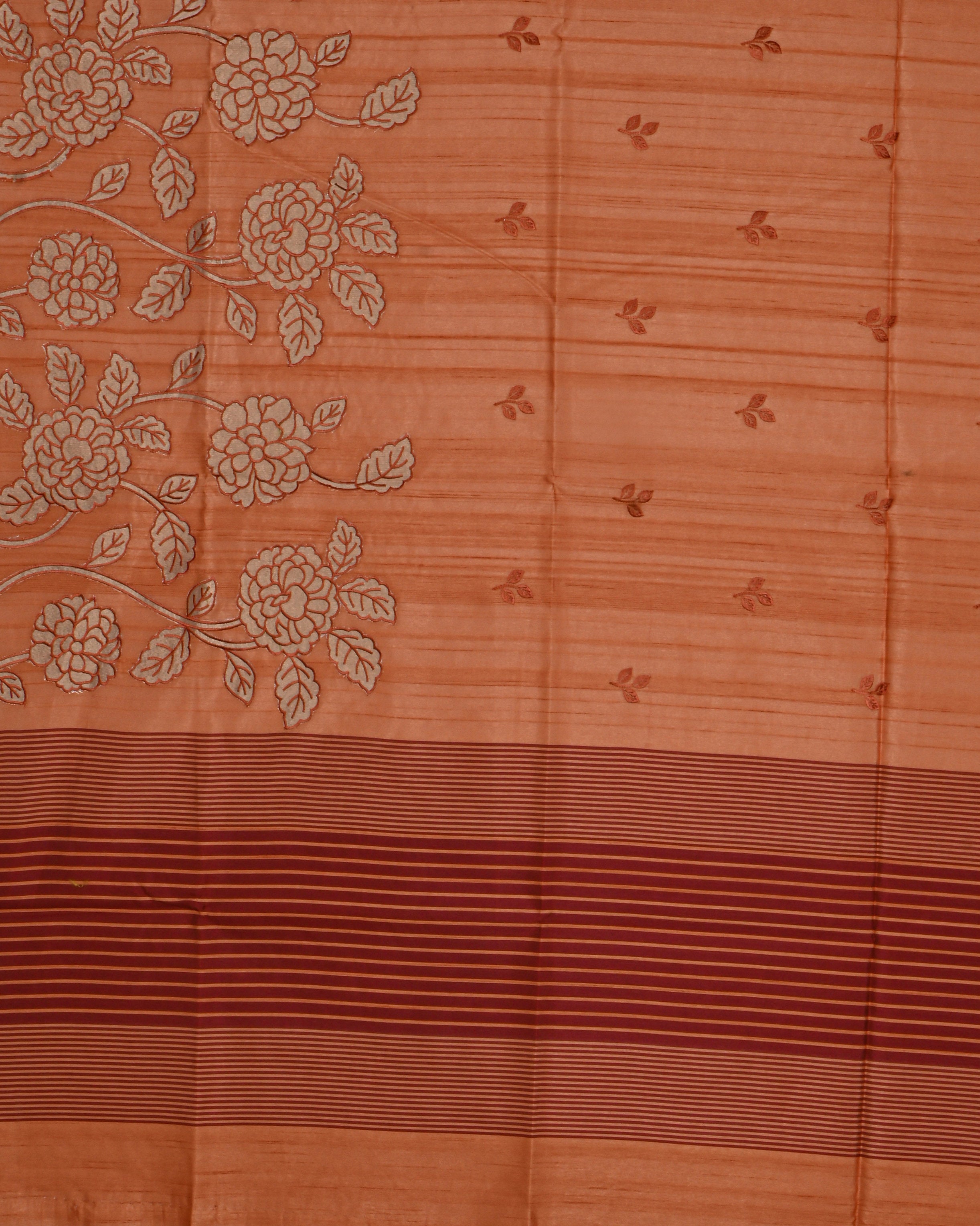 Orange color Silk Saree